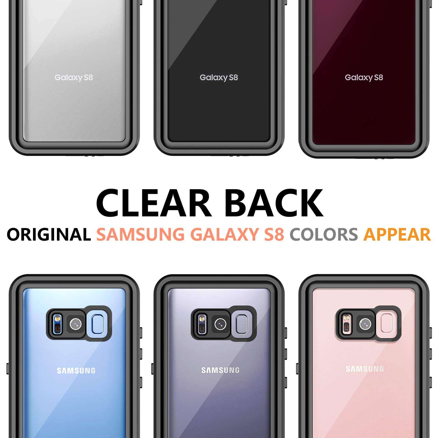 TOMSTORE Samsung Galaxy S8 Waterproof Case, Full Body Sealed Protection with Built-in Screen Protector IP68 Waterproof Dustproof Shockproof Underwater Protective Cover for Samsung Galaxy S8 (Black) 2