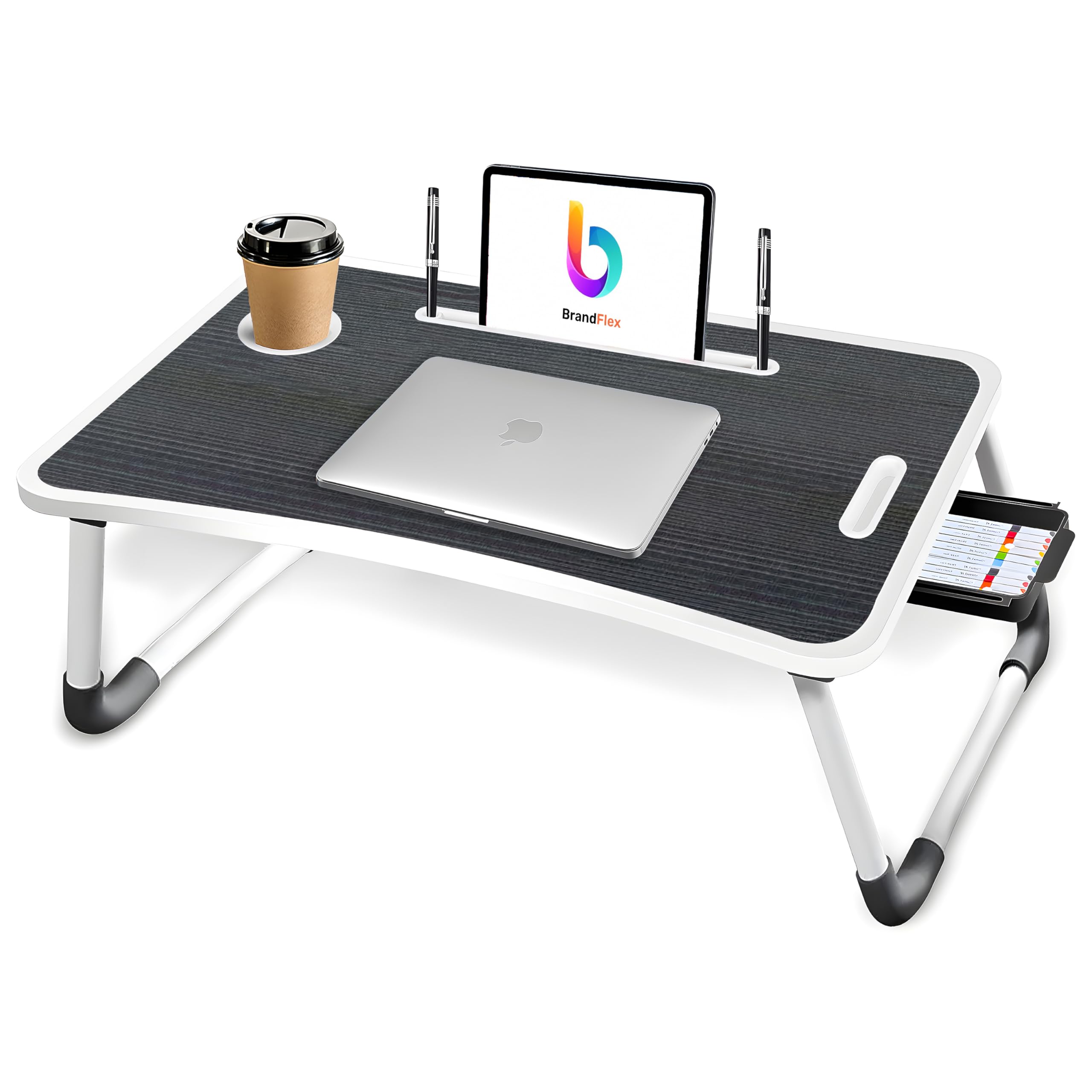 LIVORO Study Table/Bed Table/Foldable and Portable Wooden/Writing Desk for Office/Home/School (C-BIDDINGS BLACKK) 5
