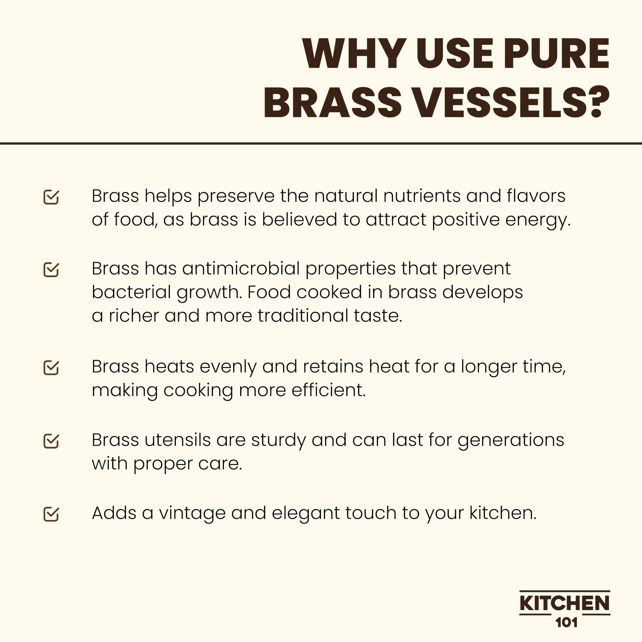 Kitchen 101 Brass Karchi Set | 14 Inch | Pack of 3 | Serving | Ladle | Skimmer | Rice Spoon | Turner (Palta) | Cookware | for Cooking | Serving Spoon with Wooden Handle | Scoop | Pital Ki Karchi | 6