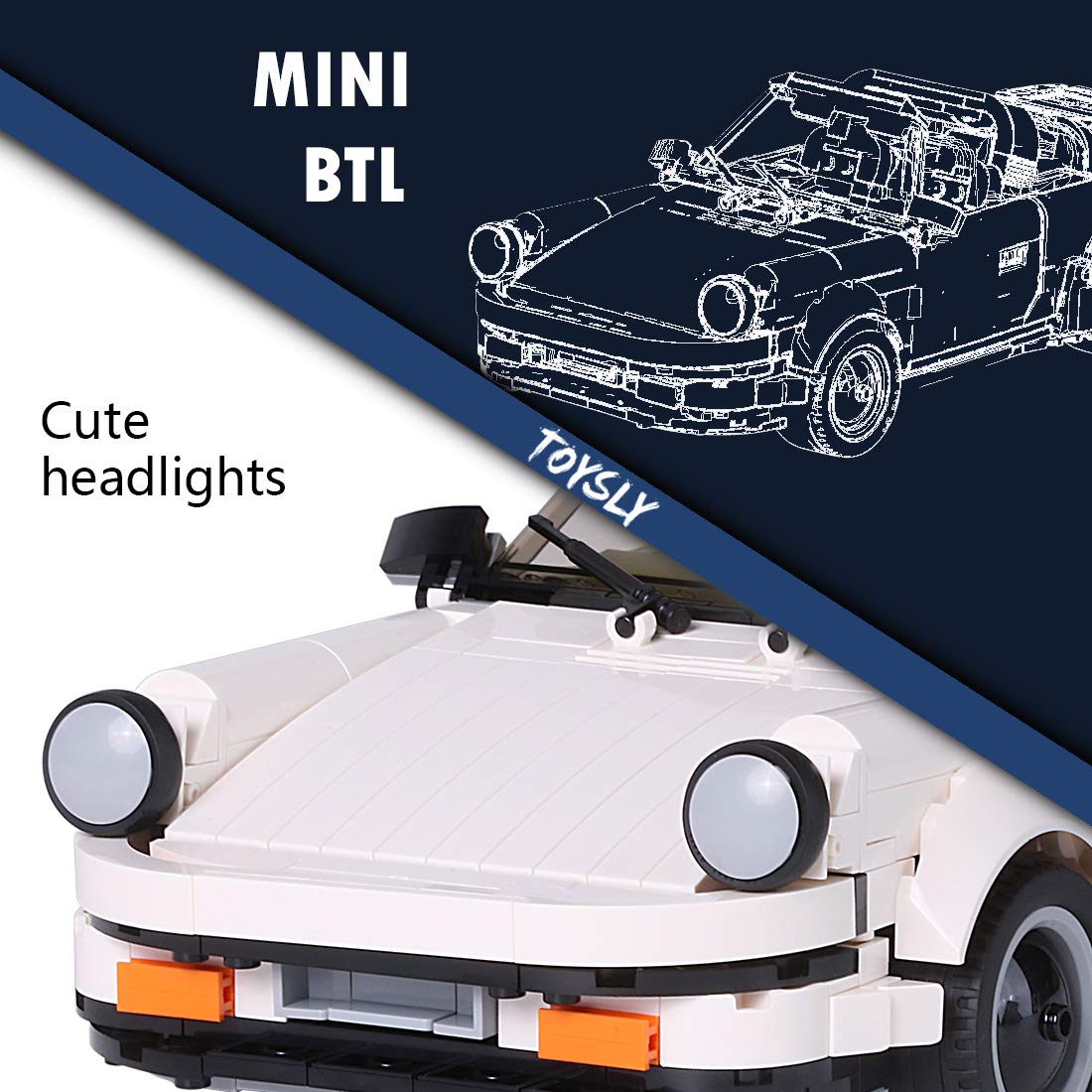 TOYSLY Mini Sports Car MOC Building Blocks and Construction Toy, Adult Collectible Model Cars Set to Build, 1:14 Scale Race Car Model (882 Pcs) 6