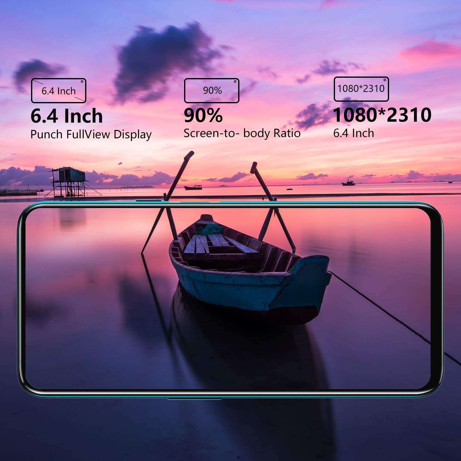 CUBOT X30 Unlocked Smartphone (8GB+128GB) with 6.4-Inch FHD+ Display,Five Al Cameras, Android 10, 4200mAh Battery, 4G Dual SIM Phone (Blue) 3