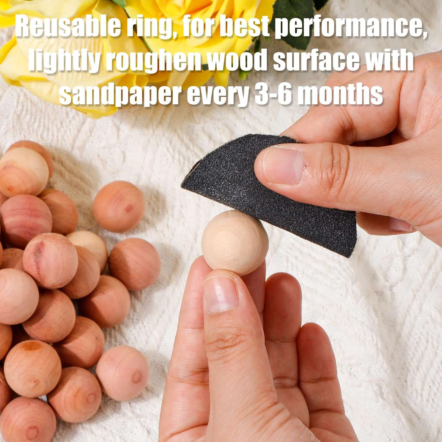 40pcs Cedar Balls for Clothes Storage, 0.87x0.87in Cedar Balls Wood Cedar Blocks Cedar Chips Redolent Cedar Rings for Clothes Storage Houses Drawers Closets Shoebox 6