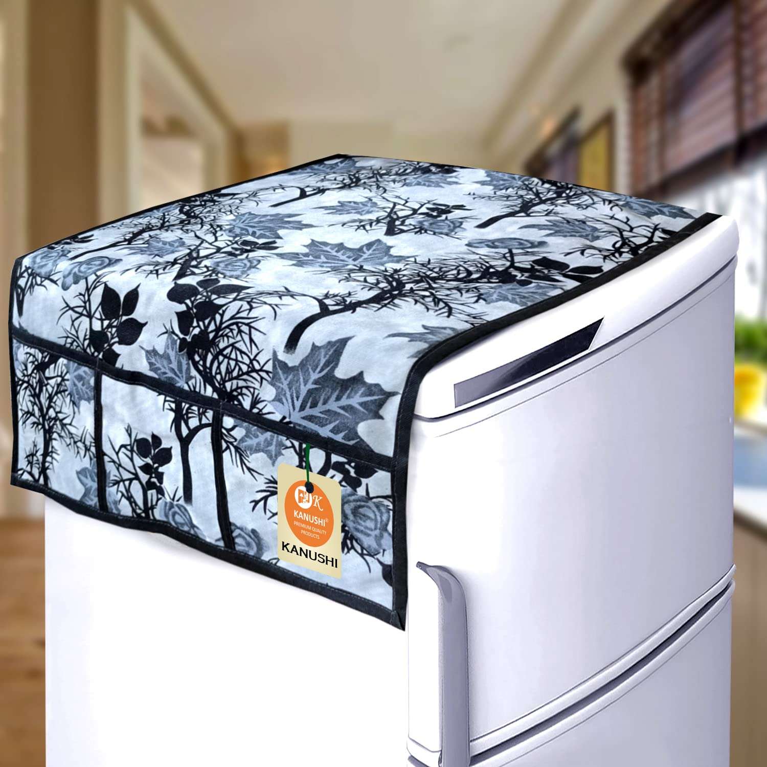 KANUSHI Industries® Microwave/Oven Top Cover + 1 Pc Top Load Fully Automatic Washing Machine Cover + 1 Pc Fridge/Refrigerator Top Cover(MICRO+FRI+W.M-FULLY-BLACK-SHUB) 3