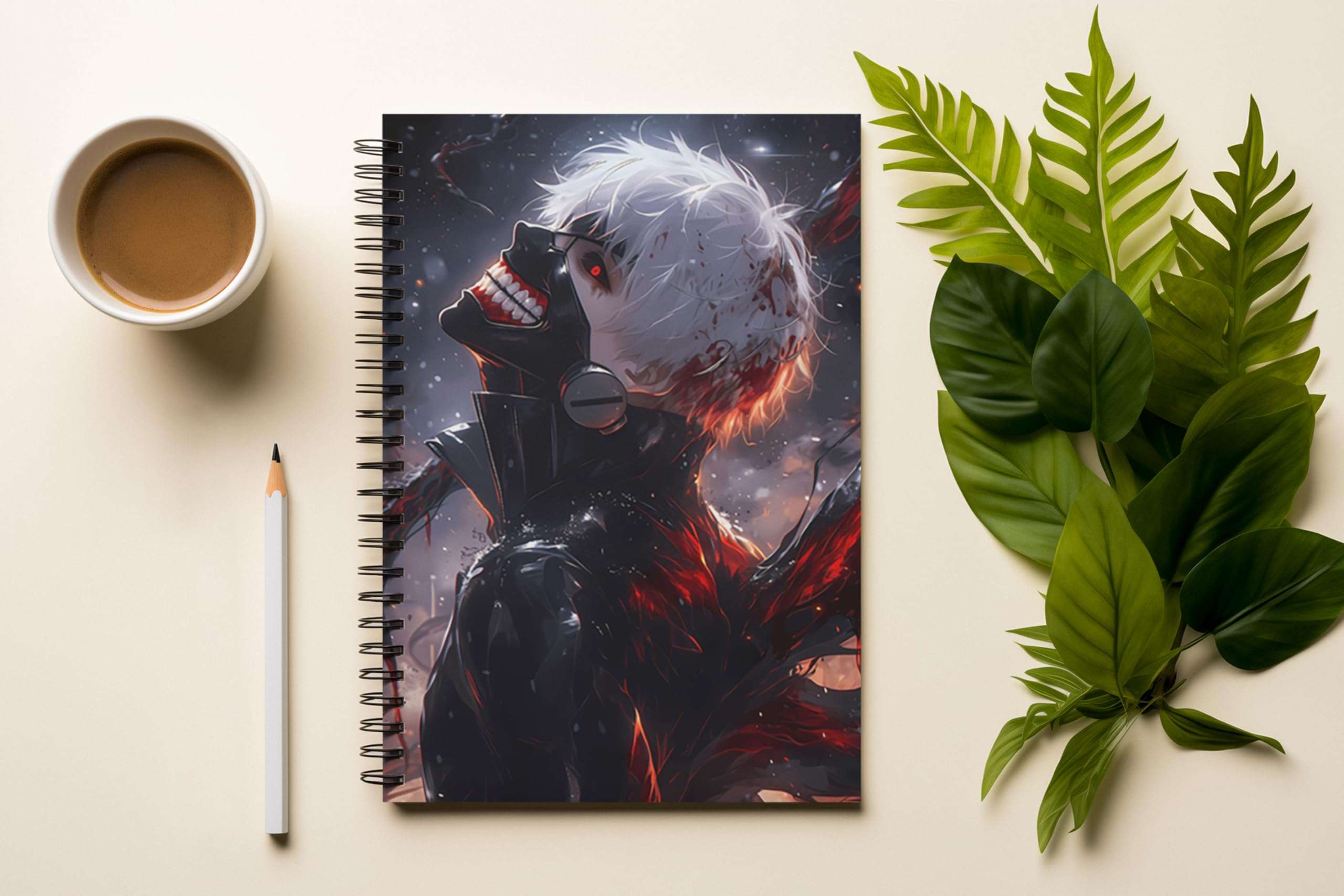 Graphic Word Anime Notepad A5 Size Unrulled 160 Pages 100gsm Paper Matt Finishing Wire-O Spiral Notebook (Multicolor Designs) 1