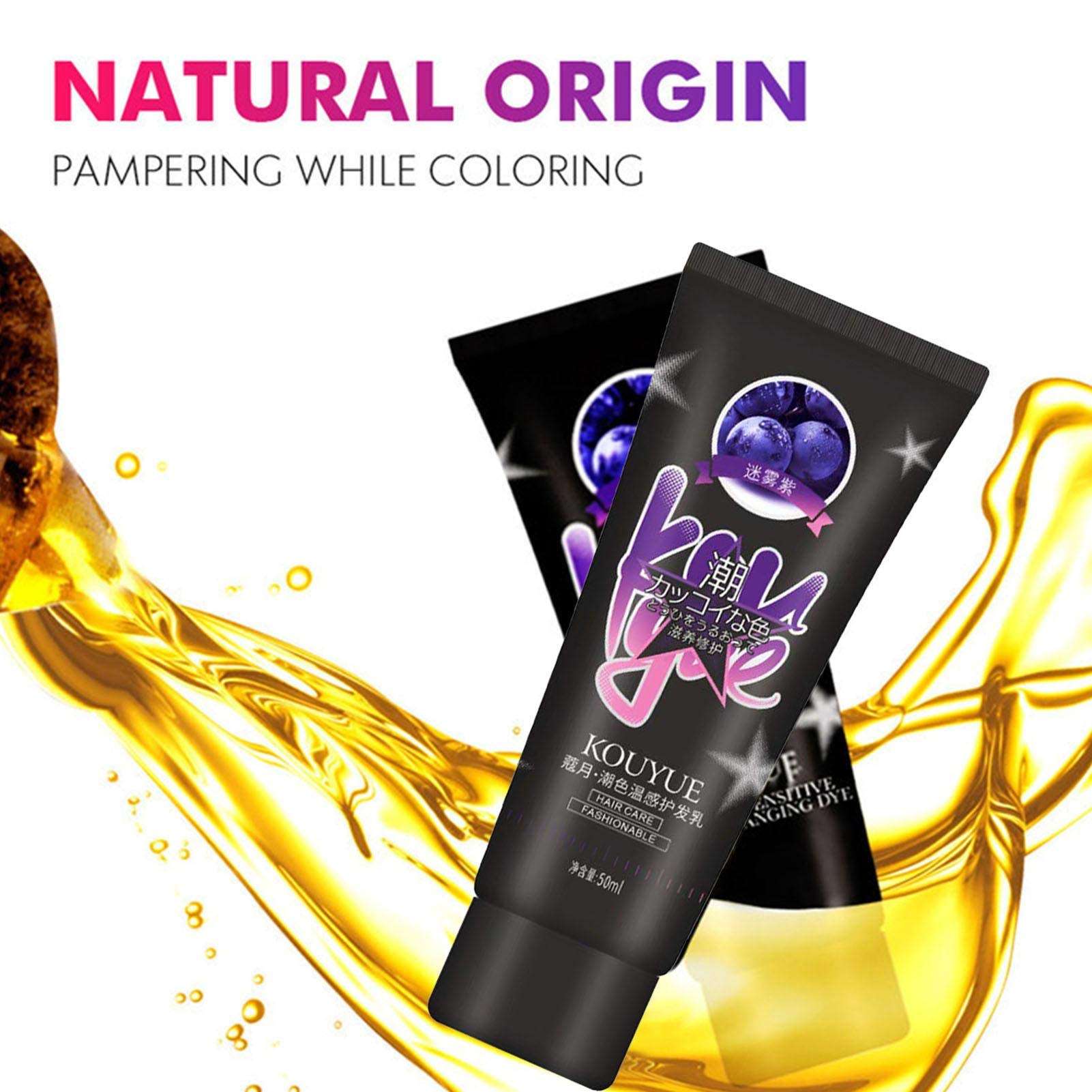 Magical Thermochromic Color Changing Hair Dye, Heat Activated Semi Permanent Hair Dye Cream, Thermochromic Hair Colors Paint for Hair Styling Tools Thermo-Sensing Shade-Shifting Effect Hair Dyes 6