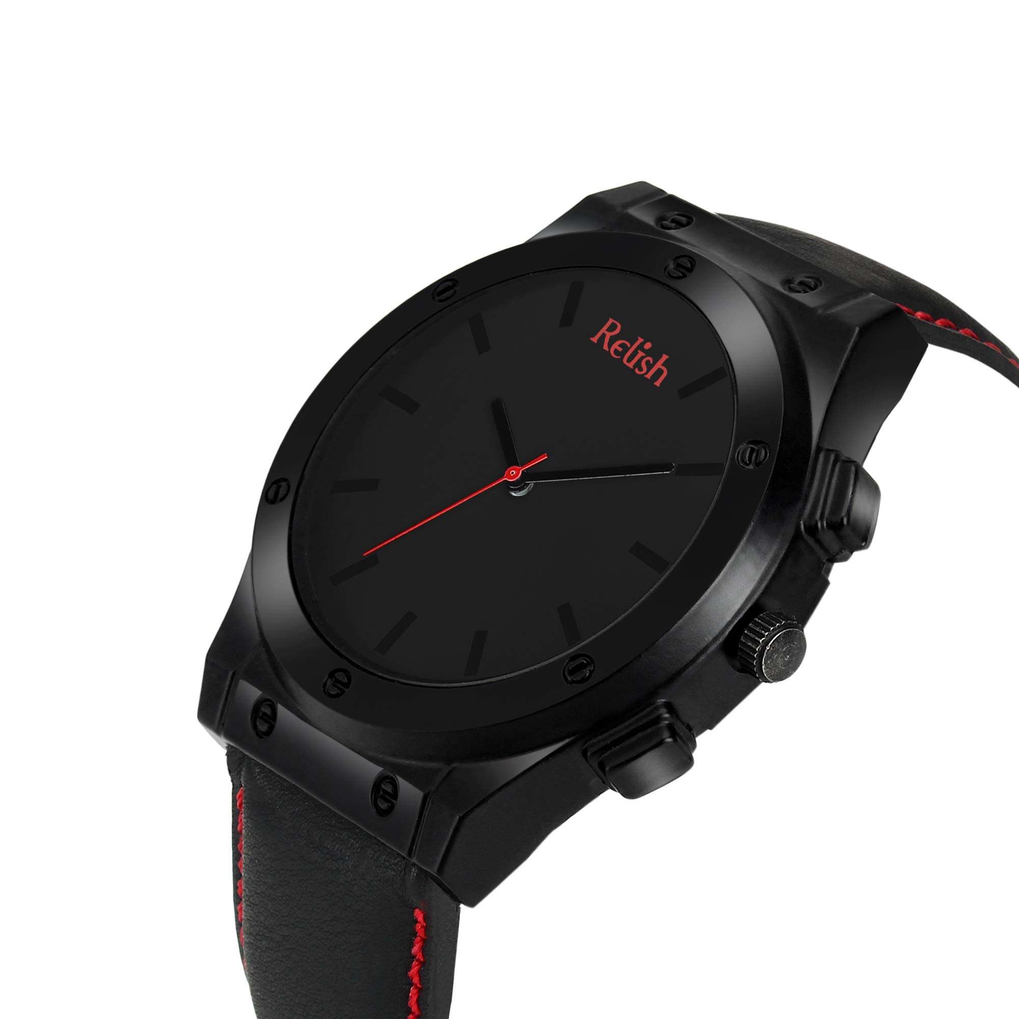 Relish Analogue Men's & Boys' Watch (Black Dial Black Colored Strap) 2