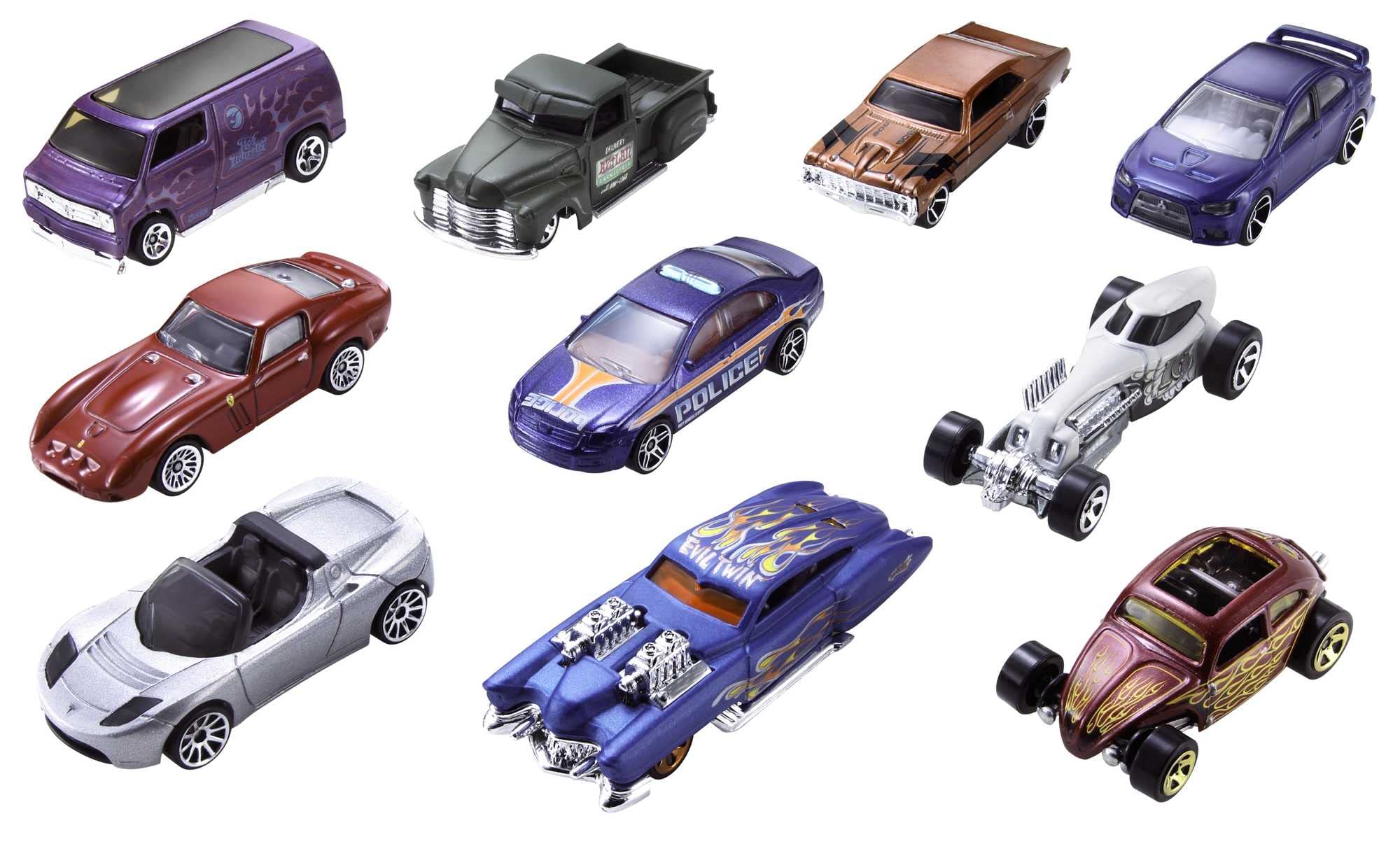 Hot Wheels 10 Cars Gift Pack, Assorted Metal Cars, Multicolor 2