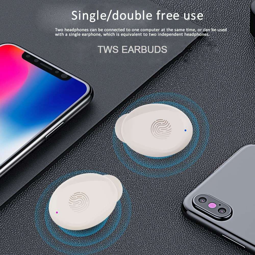 Fenpos Mini Wireless Earbuds, Hi-Fi Deep Bass Premium Sound Bluetooth Headphones, Waterproof Stereo Headphones (2000mAh Black) 2