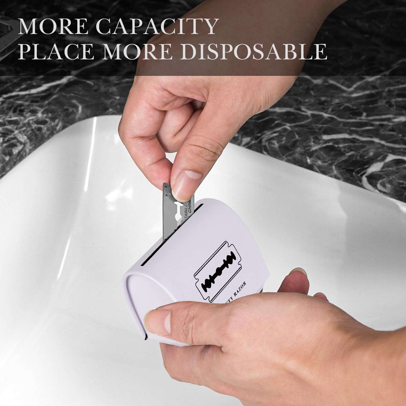 Linkidea 4 Pack Safety Razor Blade Bank, Safe Razor Metal Disposal Case for Storing Used Wasted Blades (White) 6