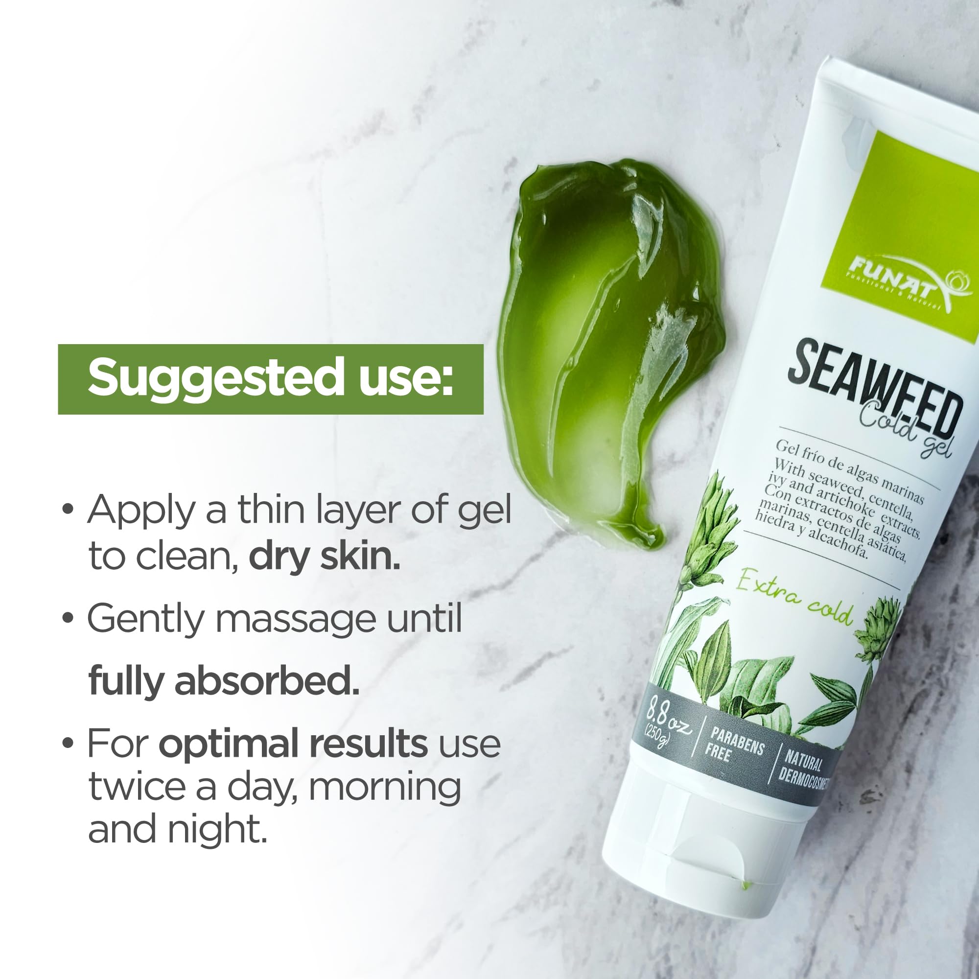 FUNAT Seaweed Cooling Gel – Skin-Firming & Hydrating Body Gel with Refreshing Sensation – 250g | 8.8 oz 5