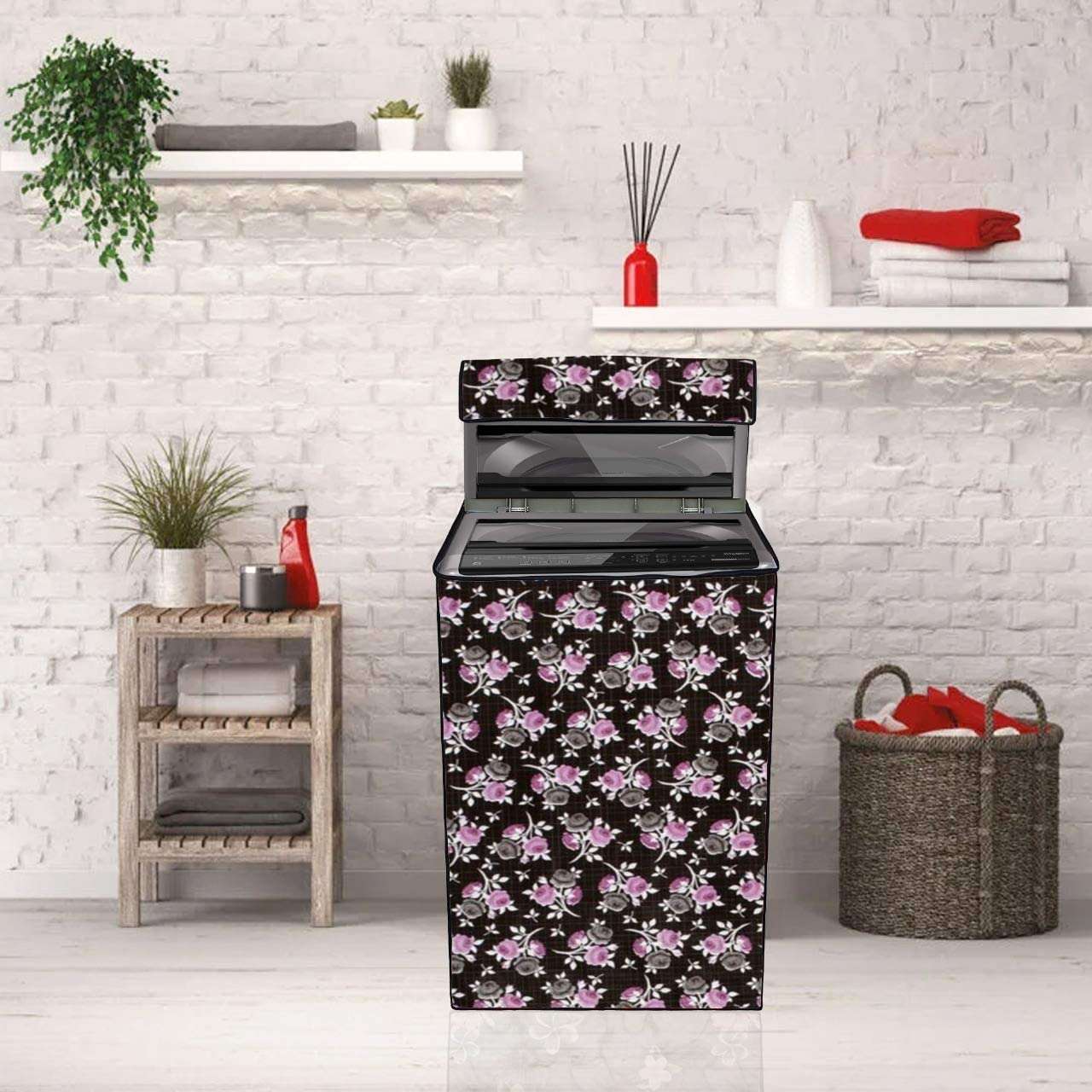 Star Weaves Washing Machine Cover Compatible For Samsung 6.5 Kg 5 Star Inverter Fully-Automatic Top Loading Washing Machine (WA65T4262GG | TL, Light Grey, Wobble technology)- KUM116 6