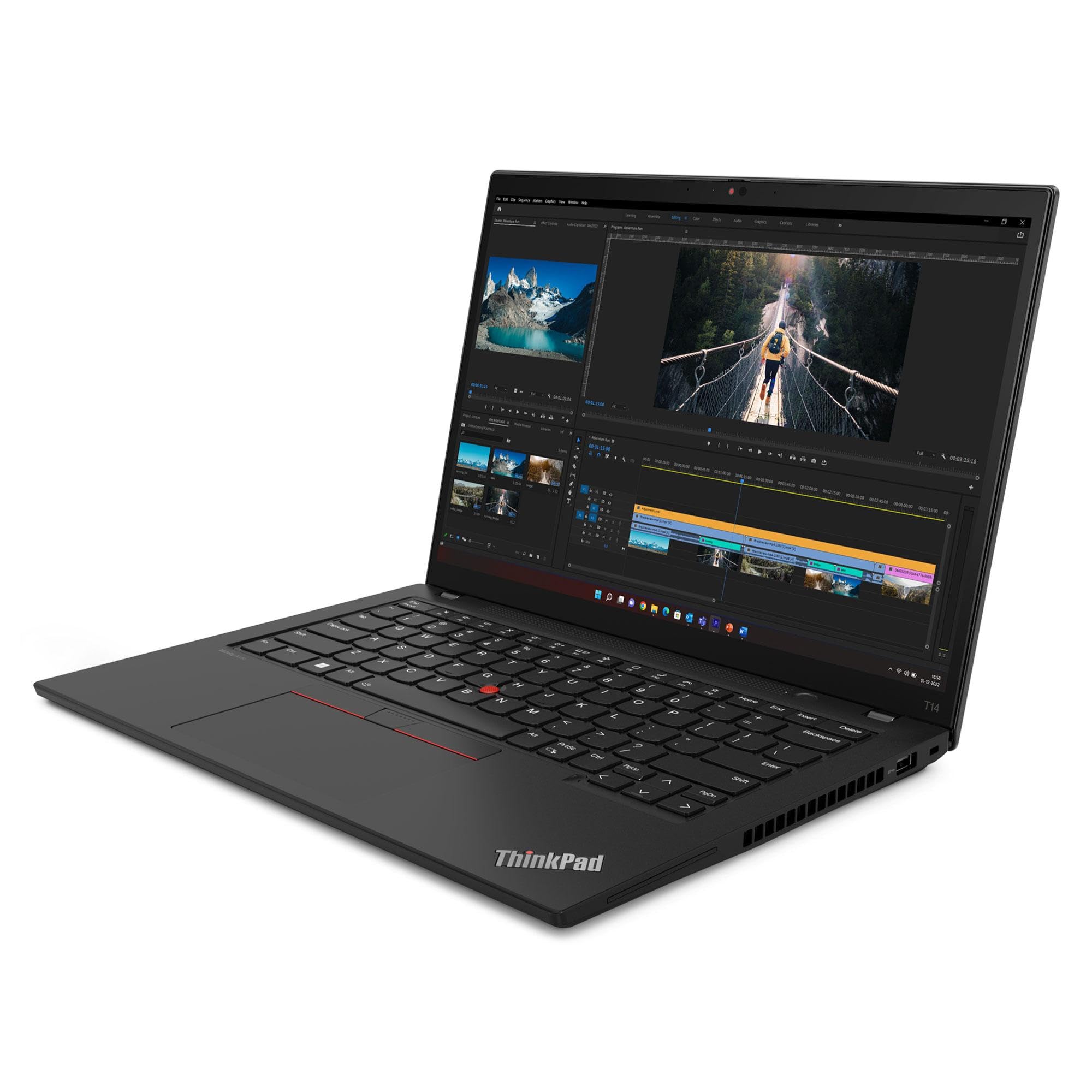 Lenovo ThinkPad T14 Gen 5 Business Laptop, 2024, 14" 1920 x 1200 Touch, Intel-12 Core Ultra 7 155U, 48GB DDR5, 1TB SSD, Win10 Pro, Backlit KB, Wi-Fi 6E, BT 5.3, Thunderbolt 4, 5.0MP IR Camera, Black 3