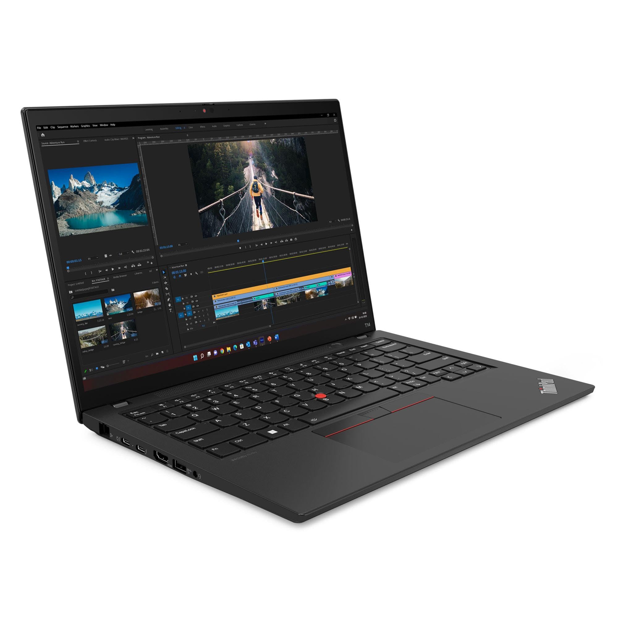 Lenovo ThinkPad T14 Gen 5 Business Laptop, 2024, 14" 1920 x 1200 Touch, Intel-12 Core Ultra 7 155U, 48GB DDR5, 1TB SSD, Win10 Pro, Backlit KB, Wi-Fi 6E, BT 5.3, Thunderbolt 4, 5.0MP IR Camera, Black 2
