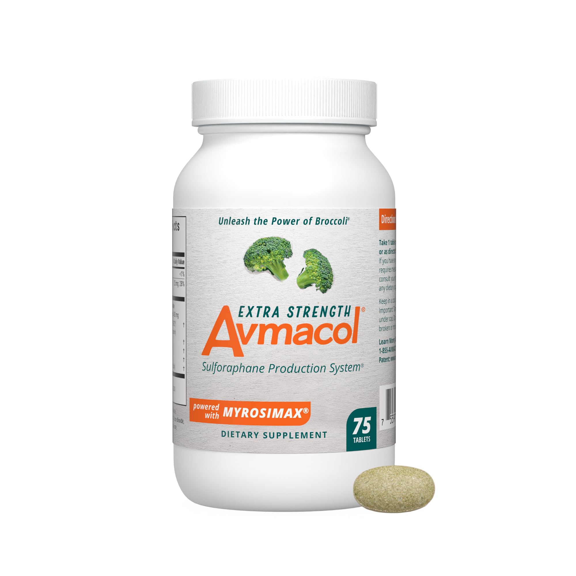 Nutramax Laboratories Avmacol Extra Strength #1 Researched Sulforaphane-Producing Brand for Detoxification, Antioxidant Support, Immune Health, Adults & Children, Moringa, 75 Tablets 1