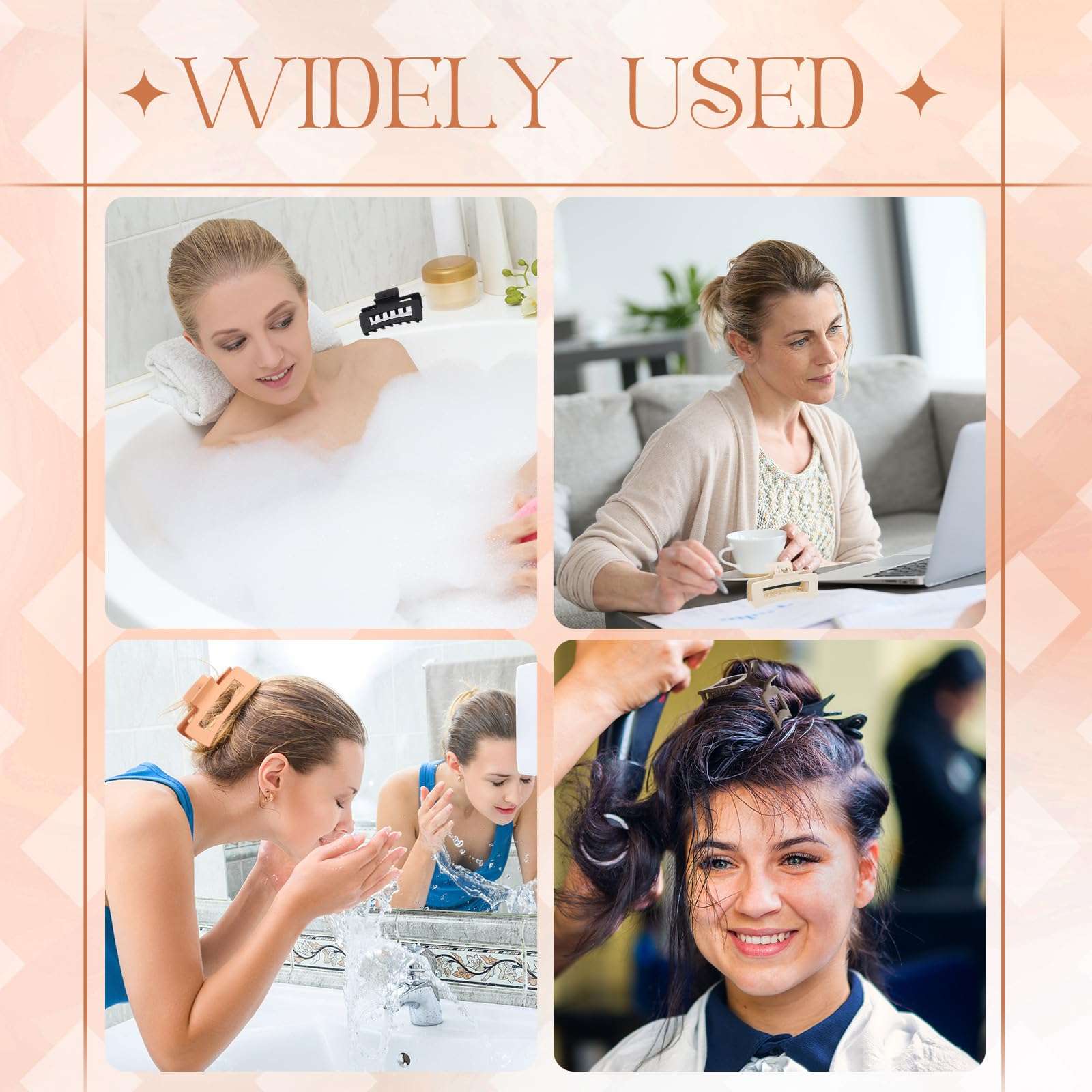 Hotop 50 Pcs Cute Hair Claw Clips Set Nonslip Square Clips Colorful Rectangle Hair Accessories for Women(4.1 Inch,Neutral Color) 5