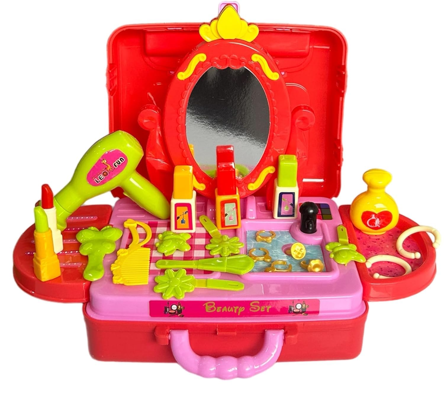 Mkv store 3 in 1 Cosmetic and Beauty Salon Toy Set with Handy Gift Set 21 Pieces (Multicolour) 5