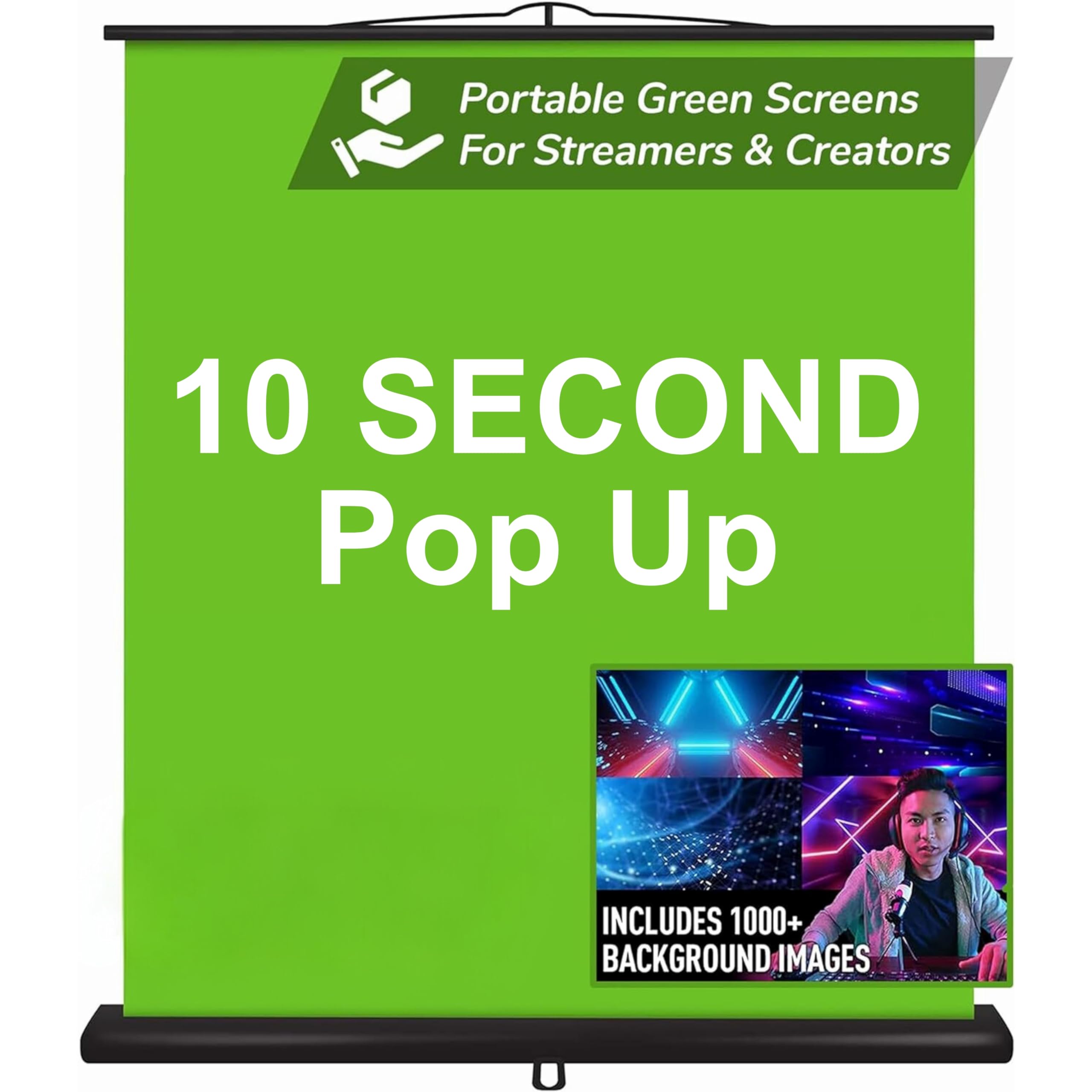 Valera Green Screen Immersion Kit with Creator 95 + Floor Extension, Portable Retractable Wrinkle Resistant Fabric Backdrop, Adjustable Height & Autolock Frame, for Streaming Gaming Zoom Video