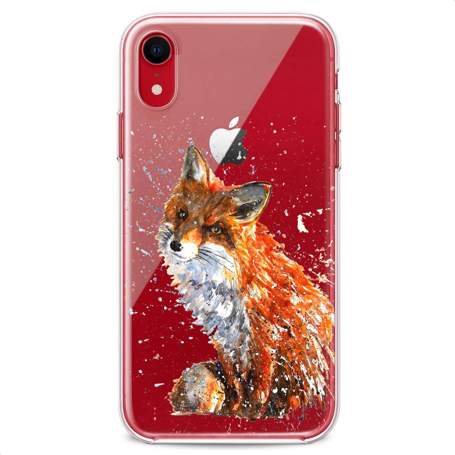 Cavka TPU Case Compatible with iPhone 14 Pro Max 13 12 Mini 11 Xs X 8 Plus Xr 7 SE Watercolor Phone Animals Kids Slim fit Orange Cute Child Girly Print Fox Design Clear Flexible Silicone Soft Cute 5