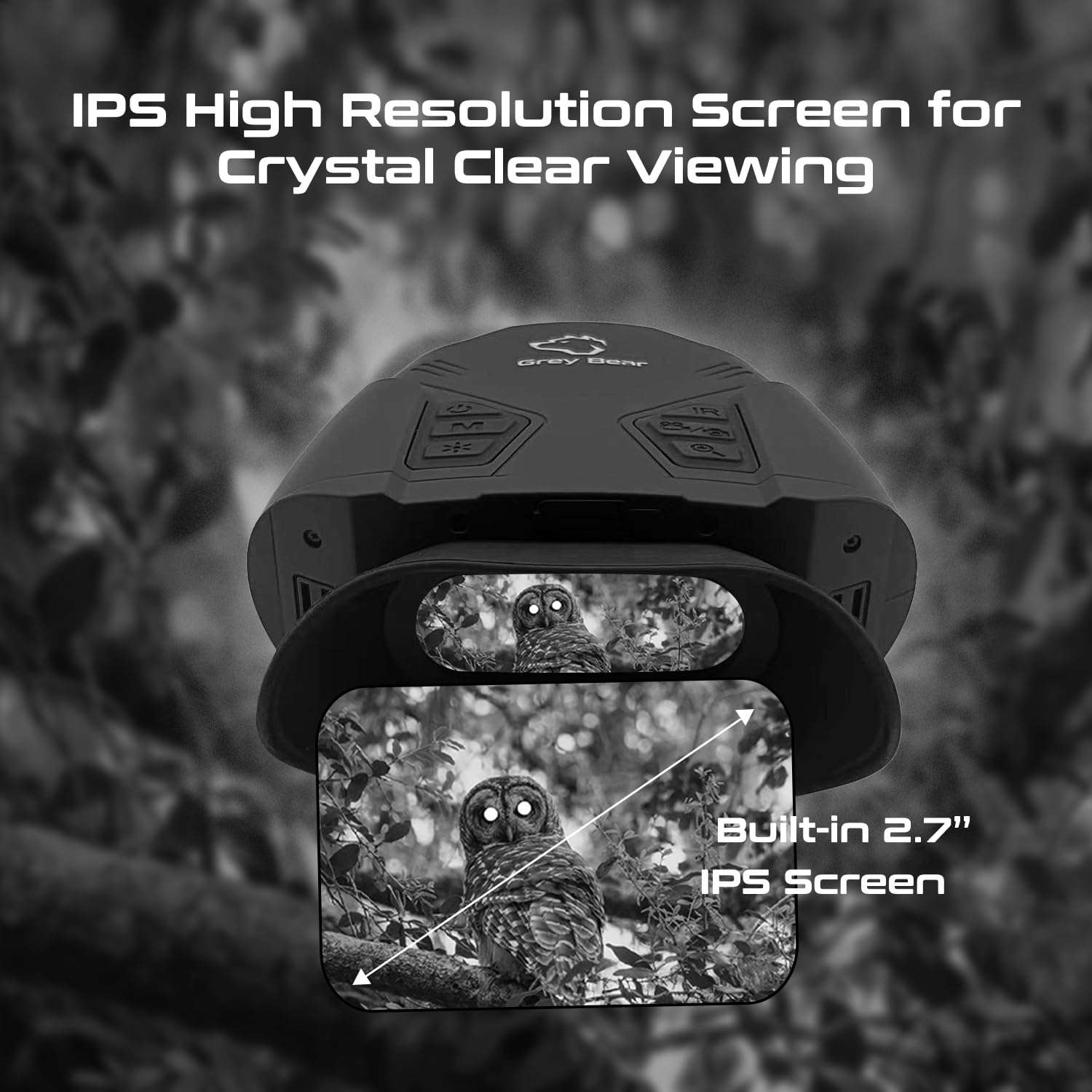 Grey Bear Night Vision Goggles PRO 2, 9X Magnification Infrared Binoculars for Adults, FHD 60FPS Video (REAL*) to Capture Fast Motion, No-Glare IR, 32GB - Hunting, Camping, Hiking, Security (NVB-200F) 6