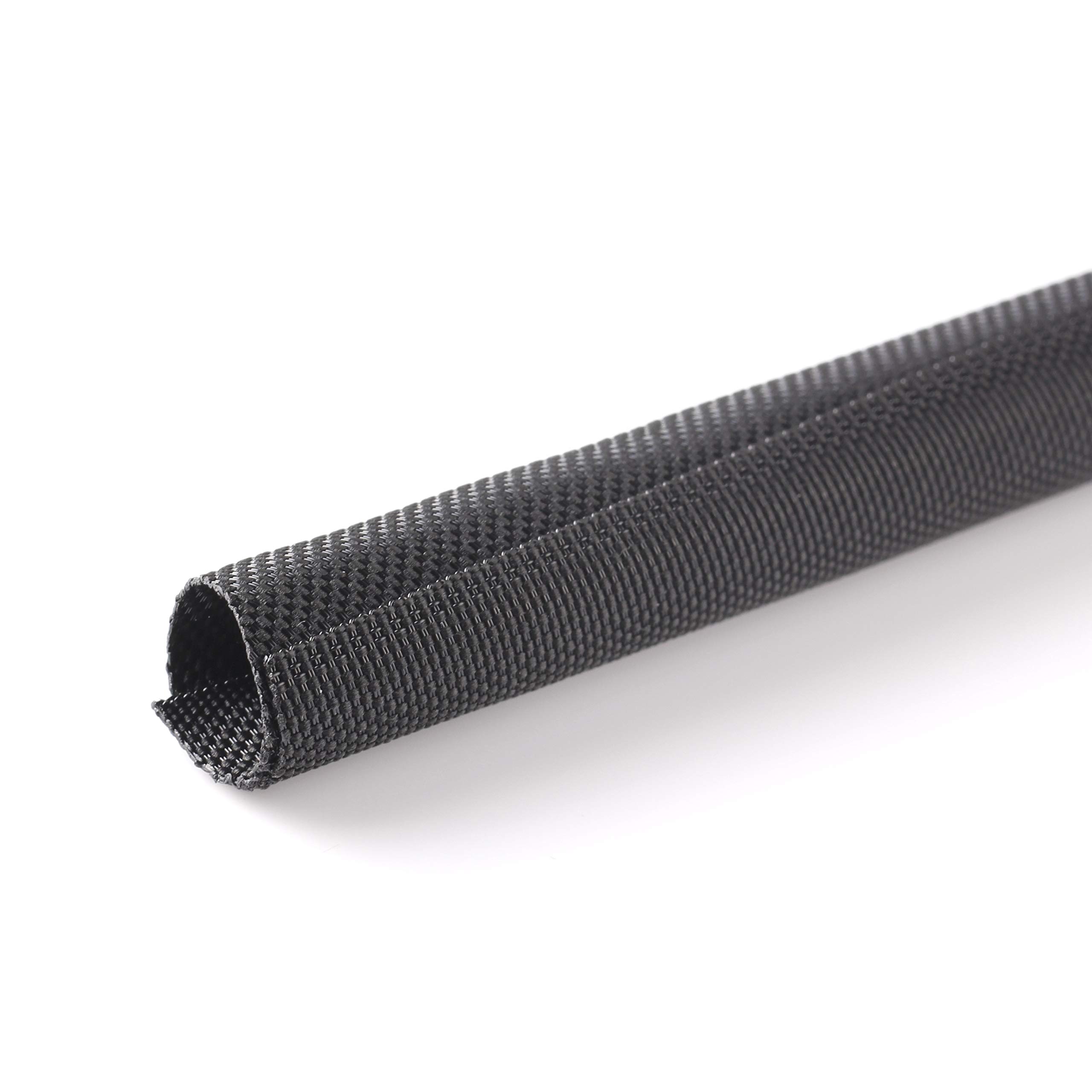 MGI SpeedWare Woven Mesh Split-Sleeve Wire Loom for High-Temperature Automotive Harness and Home Cable Management - 25 feet (1/8")