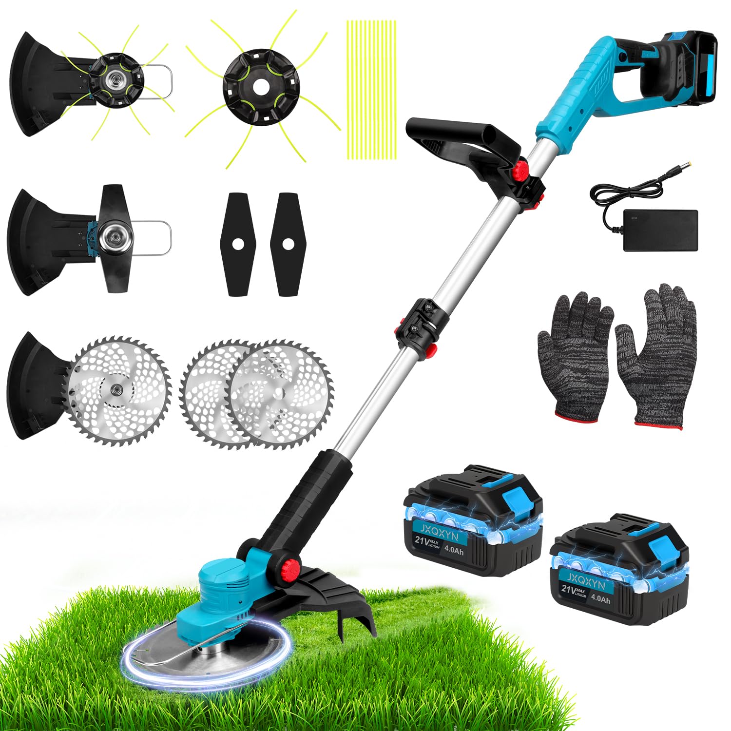 2025 Cordless Weed Wacker,Brushless 12-Inch Electric Weed Eater,with Versatile 3 Cutting Methods and 2 X 4.0Ah Electric Weed Wacker for Lawn Bush Weeds,Garden,Yard Care 1