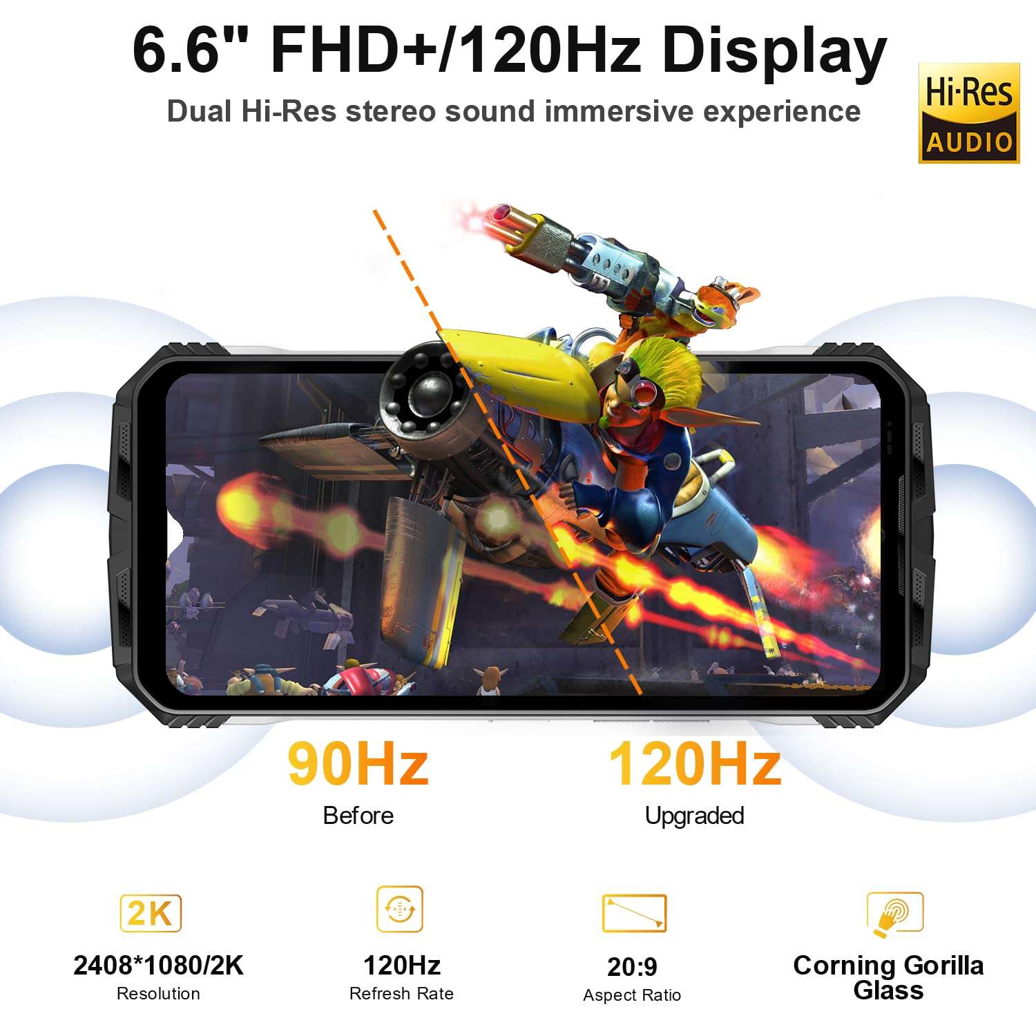 DOOGEE VMAX Rugged Smartphone, Gold 4