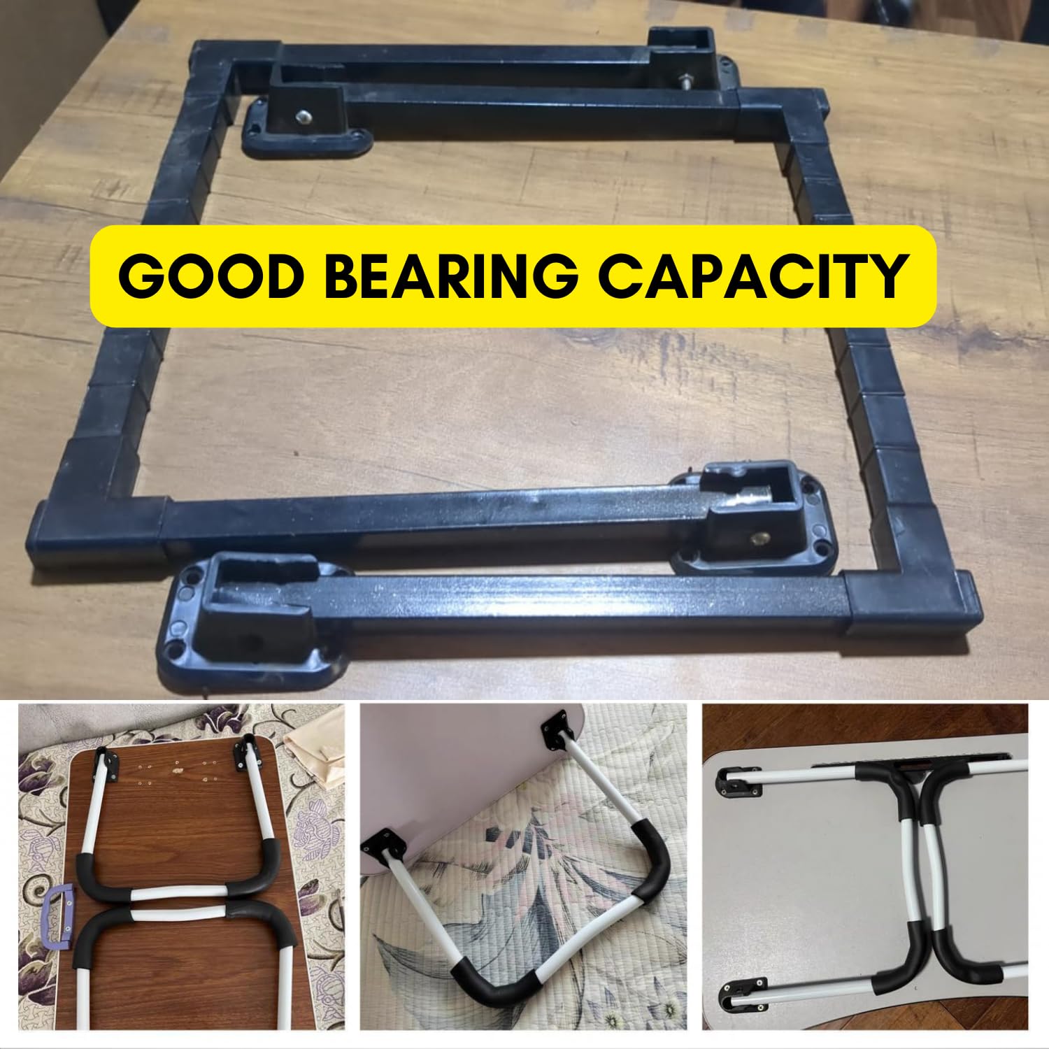 INNOVATE360 Plastic Foldable Laptop Table Leg Mounts (Latest Model Leg Mount Only, 4 Cm, 6 Cm, Black) 5