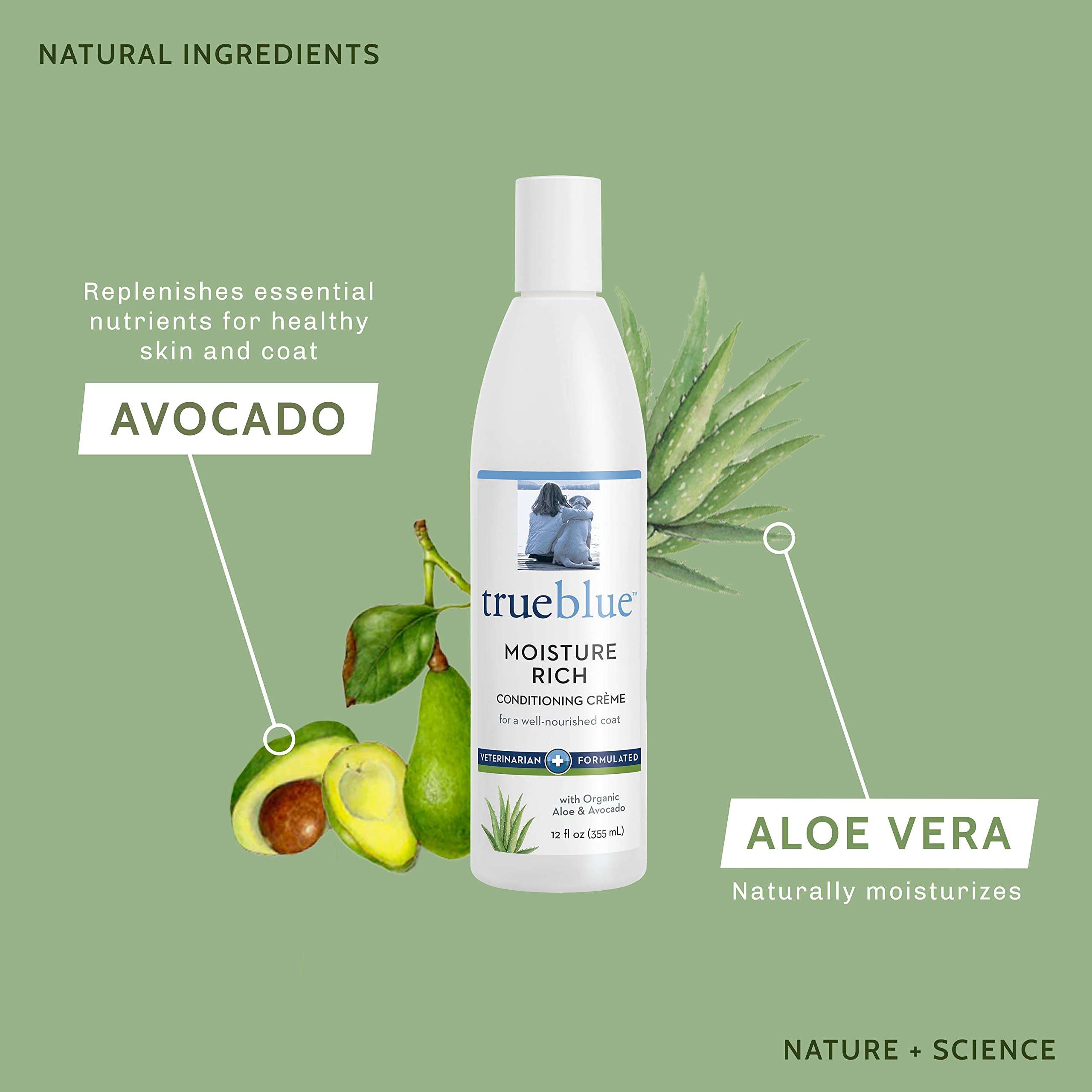 TrueBlue Aloe & Avocado Moisture-Rich Conditioning Dog Crème – Conditioner Cream for Dogs, Puppies - Deodorizing, Moisturizing, Tearless – Toxin Free, Natural Botanical Blend – 12 Fl. Oz. 3