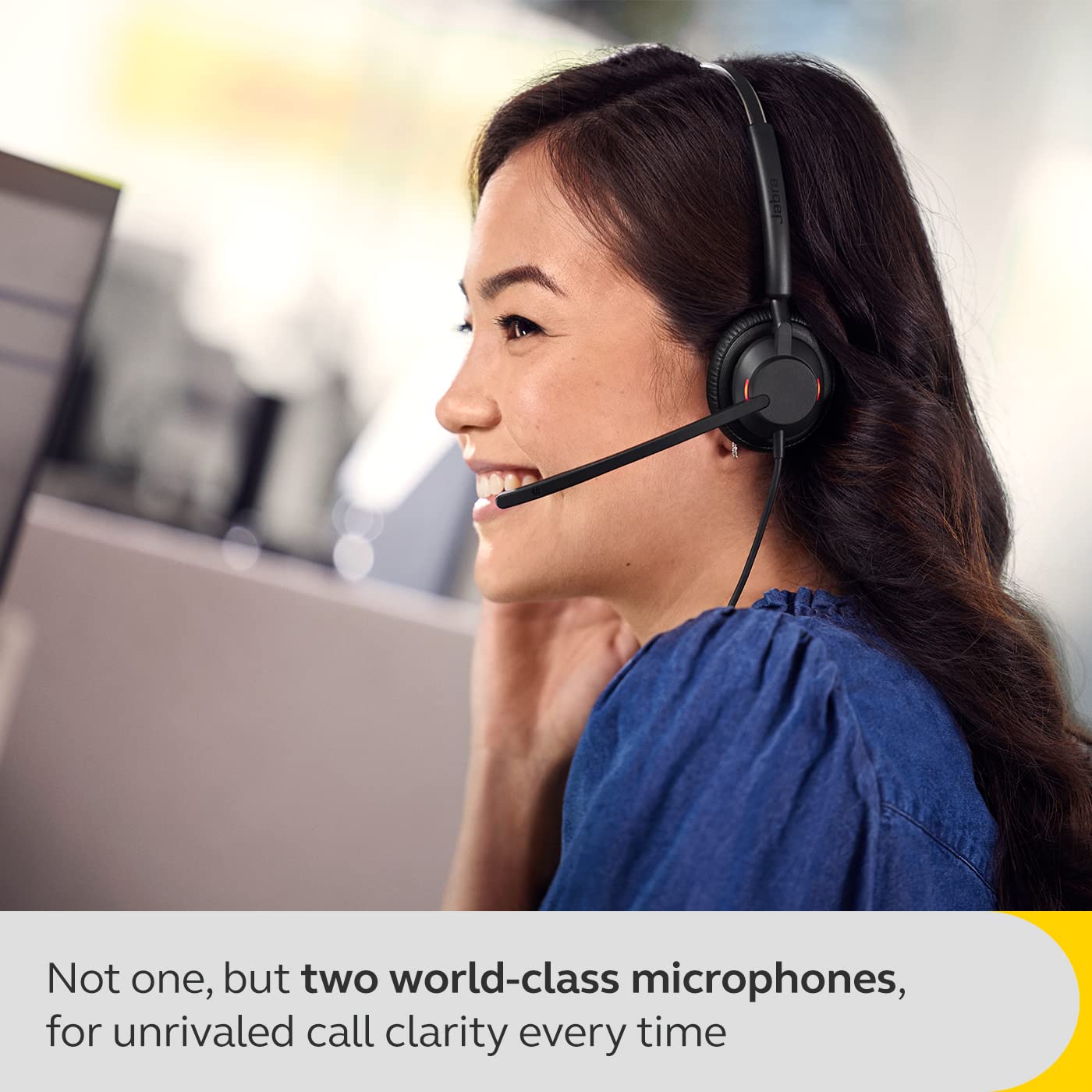 Jabra Engage 40 Wired Mono Headset - Noise-Cancelling 2-Mic Technology and USB-A Cable, Ultra-Lightweight - Works with All Leading Unified Communications Platforms Such As Zoom, Unify - Black 2