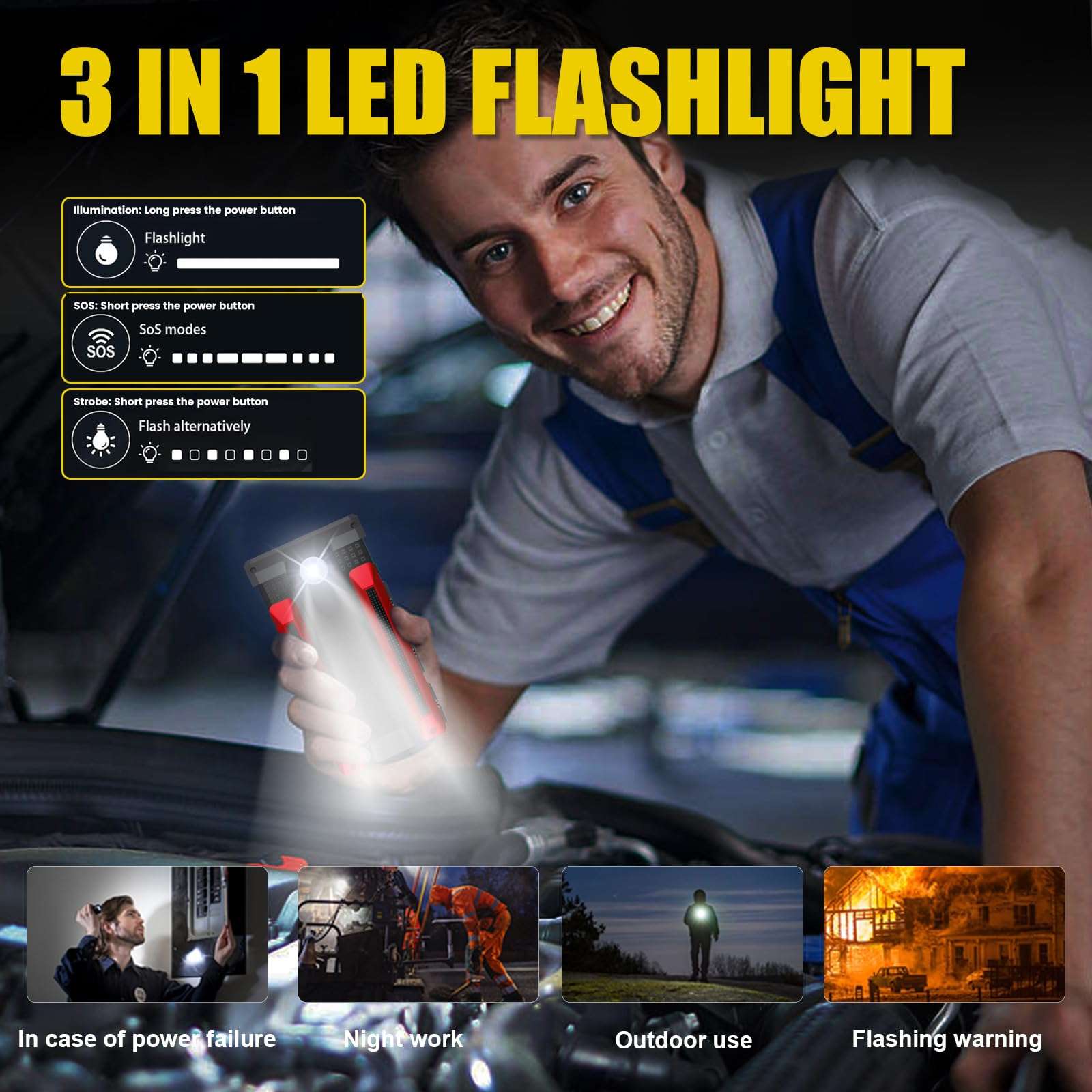 Gillaway 002 Jump Starter Battery Pack, 1500A Peak Car Jumper Starter Portable(Up to 7.0L Gas and 5.5L Diesel Engine),12V Jump Box for Car Battery, Battery Jumper with LCD Screen/USB/LED Light 6