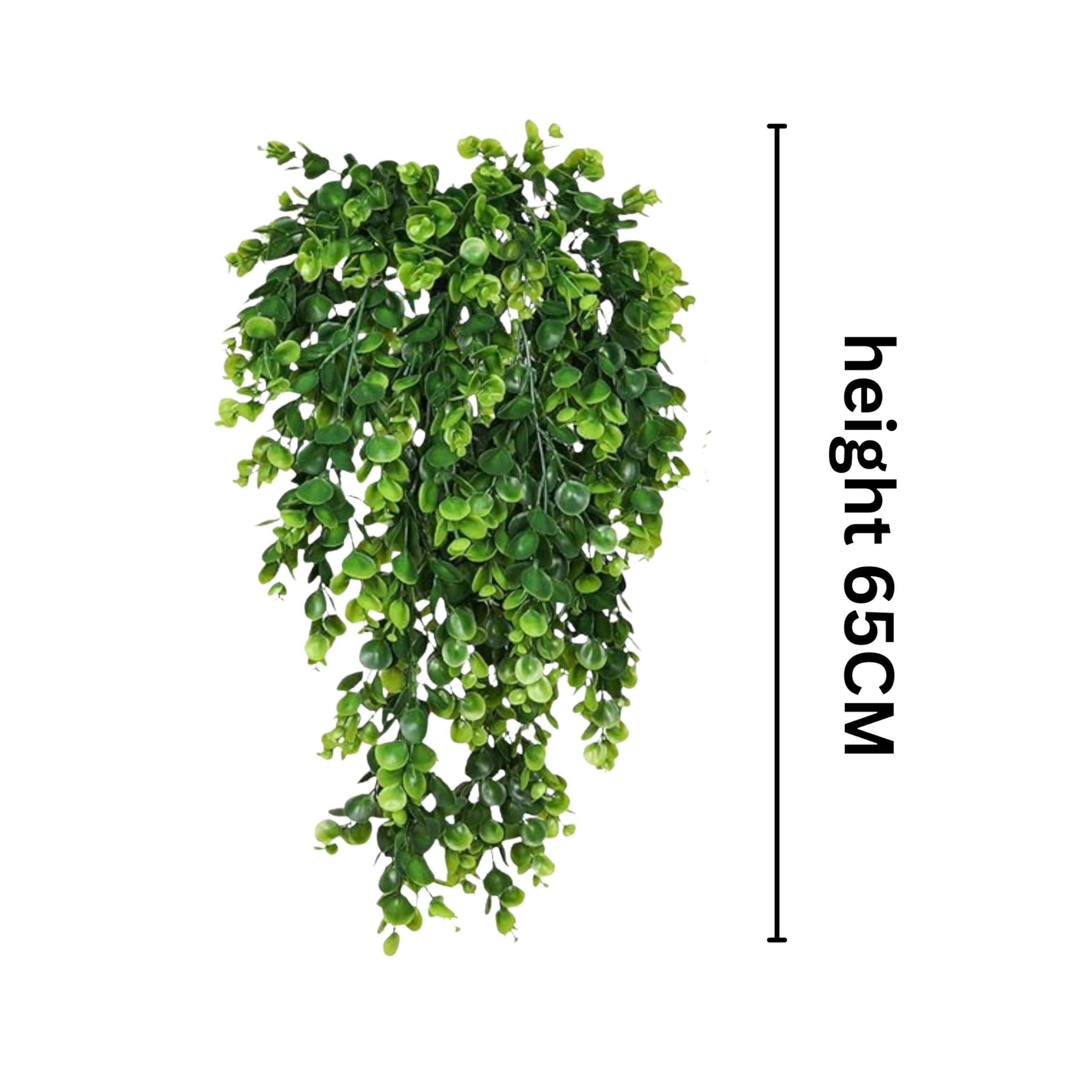 Dekorly 2 Pack Artificial Plants Artificial Hanging Plants Faux Eucalyptus Leaf Greenery Fake Hanging Eucalyptus Plant for Wall House Room Patio Indoor Outdoor Home Shelf Office Decor(Green) 3