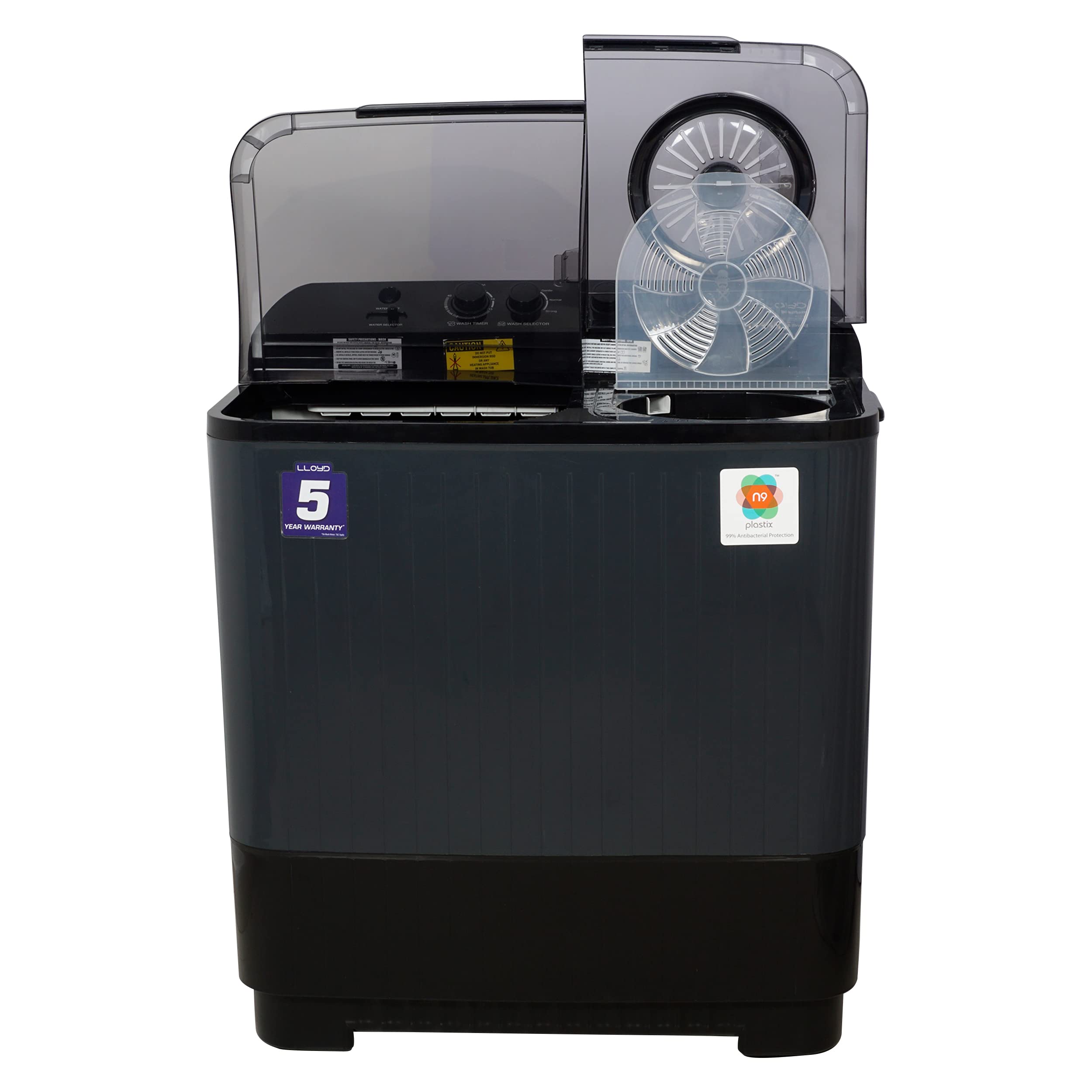 Lloyd Havells-Lloyd 11 Kg 5 Star Semi-Automatic Top Load Washing Machine (GLWMS11ADGMA Vibrant Grey Tub with Black Base & Dark Grey Control Panel ) 2