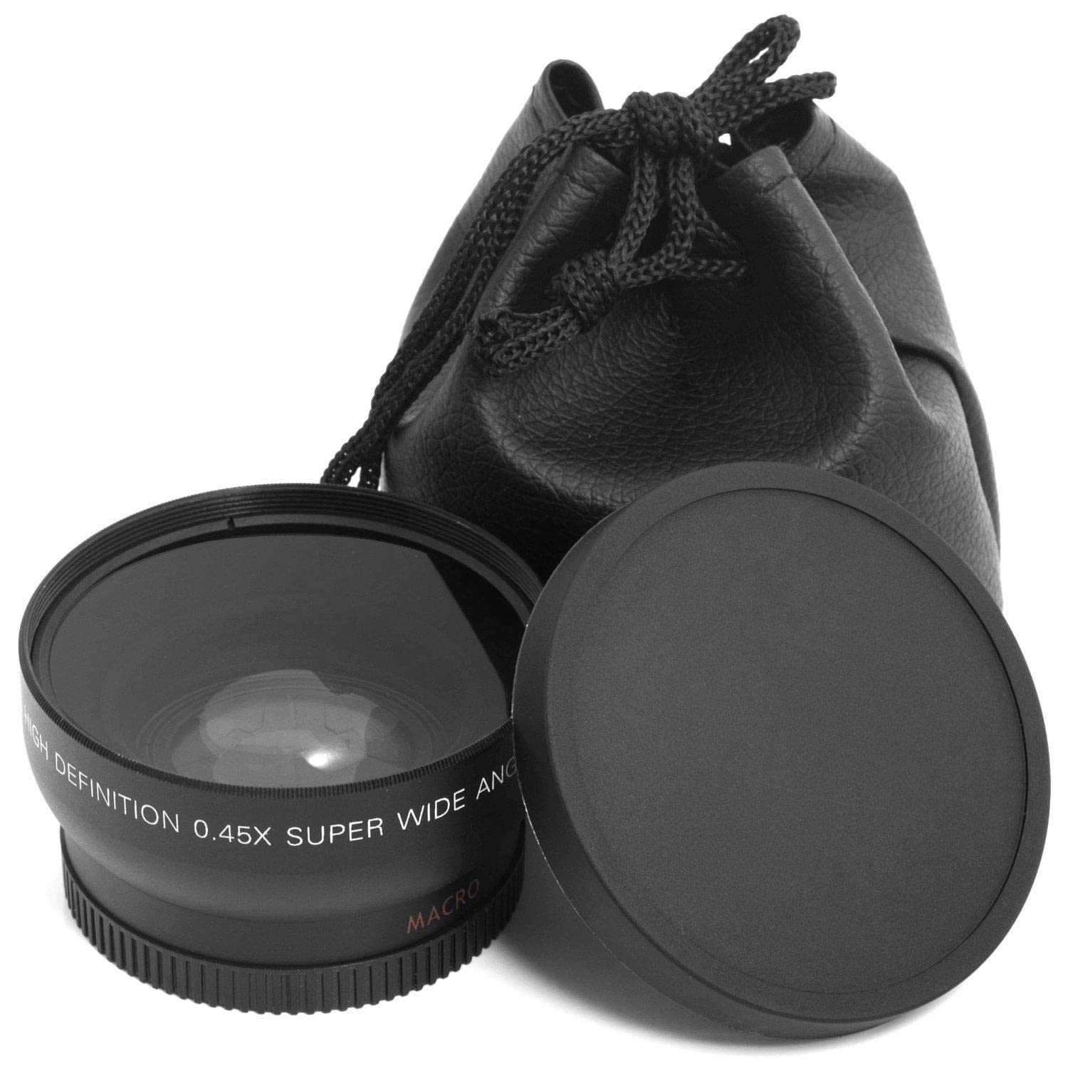 IVELECT 52mm 0.45X Wide Angle Anti-Reflective Coating Design 2 x 2 Lens Composition Macro Lens for Canon Nikon Sony Black 5