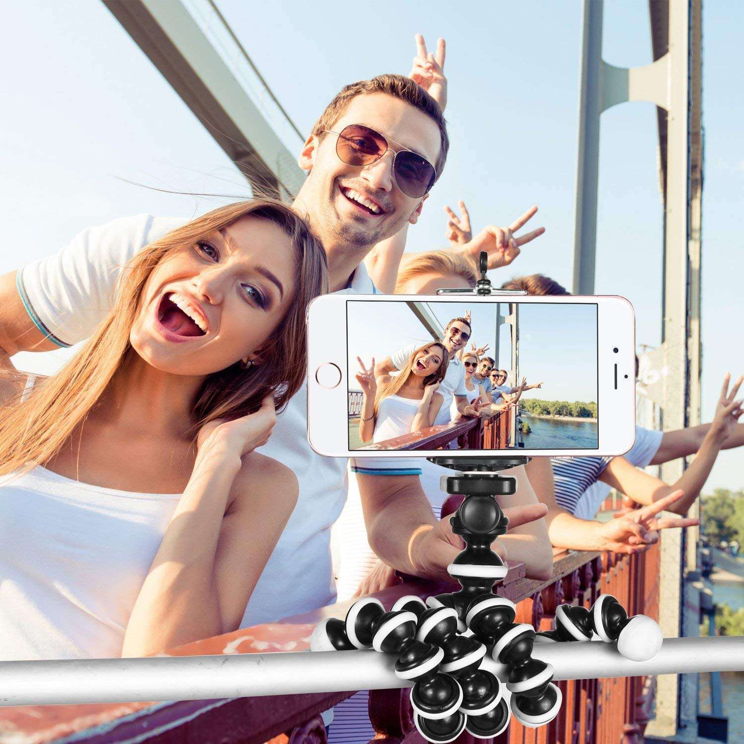 Exxelo Octopus Shape Flexible Camera Tripod Stand for Point and Shoot Cameras Adjustable 360 Angle for Smartphones 5