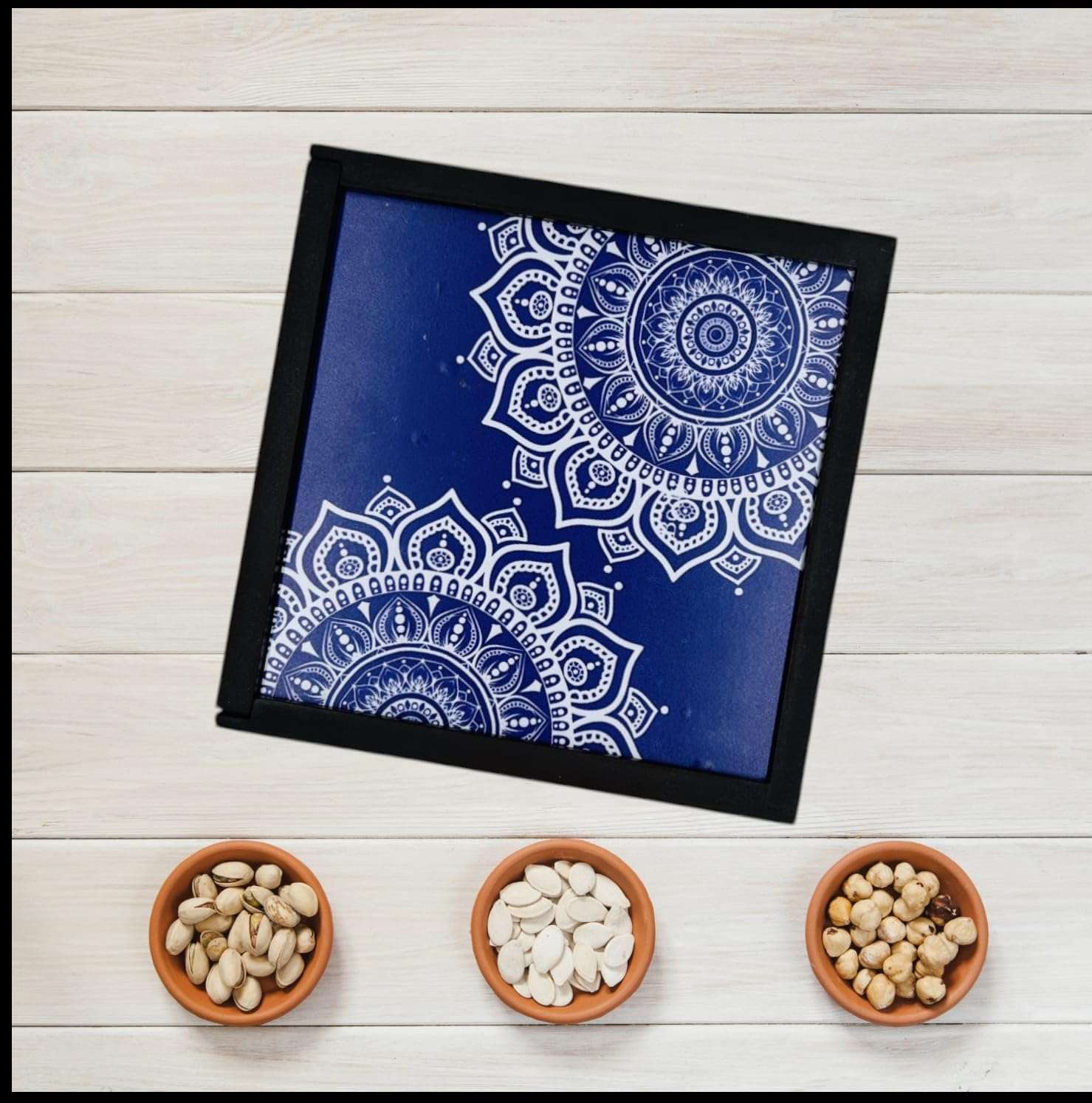 Angira handicrafts wooden Dry fruit box Multipurpose 4 Section Handcrafted Large Size Square Dry Fruit Box for Diwali Gift, Food Storage, Spice Box AHS-WBOXX02 4