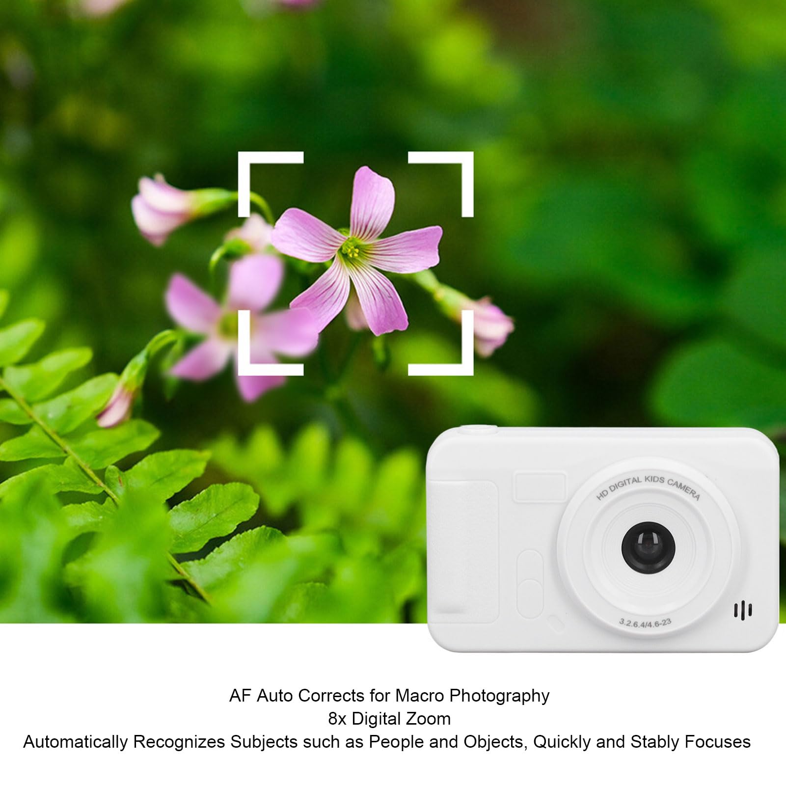 Digital Camera, 40MP 1080P Vlogging Camera with Lanyard, Anti Shake 4K HD Auto Focus Support 32GB Card Selfie Portable YouTube Compact Point Shoot Camera (White) 4