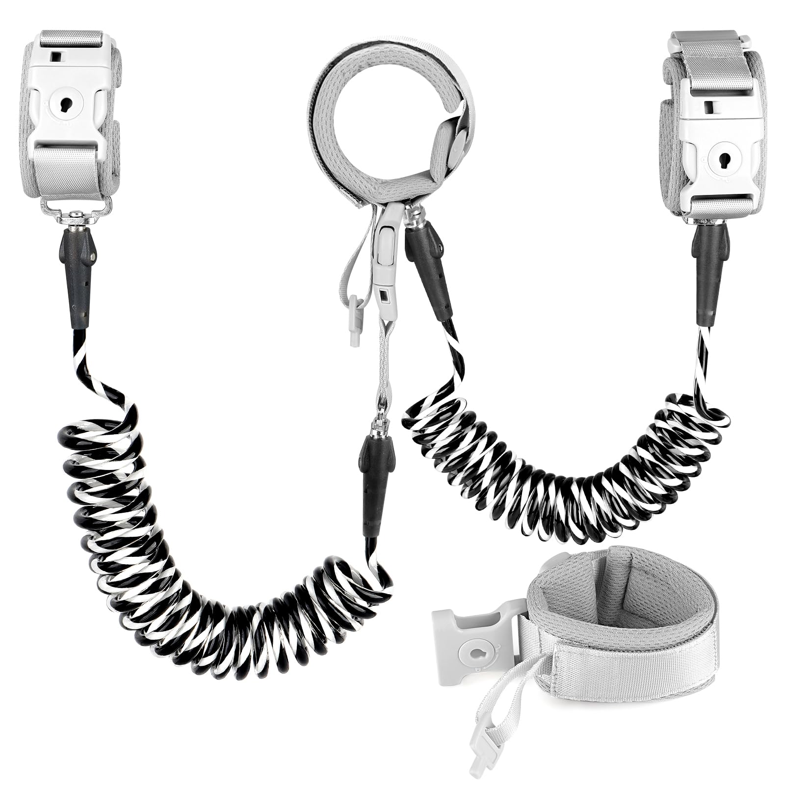 Accmor 2 in 1 Toddler Leash with Magnetic Lock, Kids Anti Lost Wrist Link 2 Packs Keep Twins Close, Reflective Child Walking Harnesses for Baby Boys Girls for Outdoor