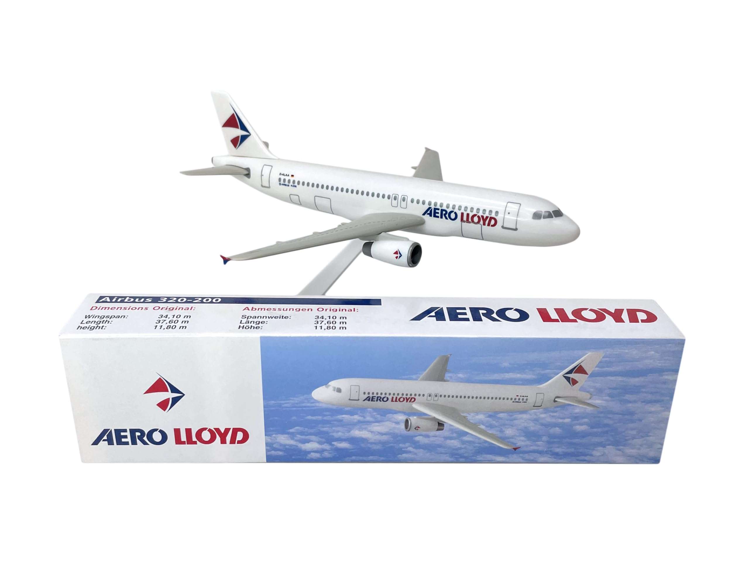 Flight Miniatures Aerolloyd (96-03) A320-200 1:200 Scale - Plastic Snap-Fit Model Airplane - Collectible Replica of Aerolloyd Aircraft - Part# AAB-32020H-046 3