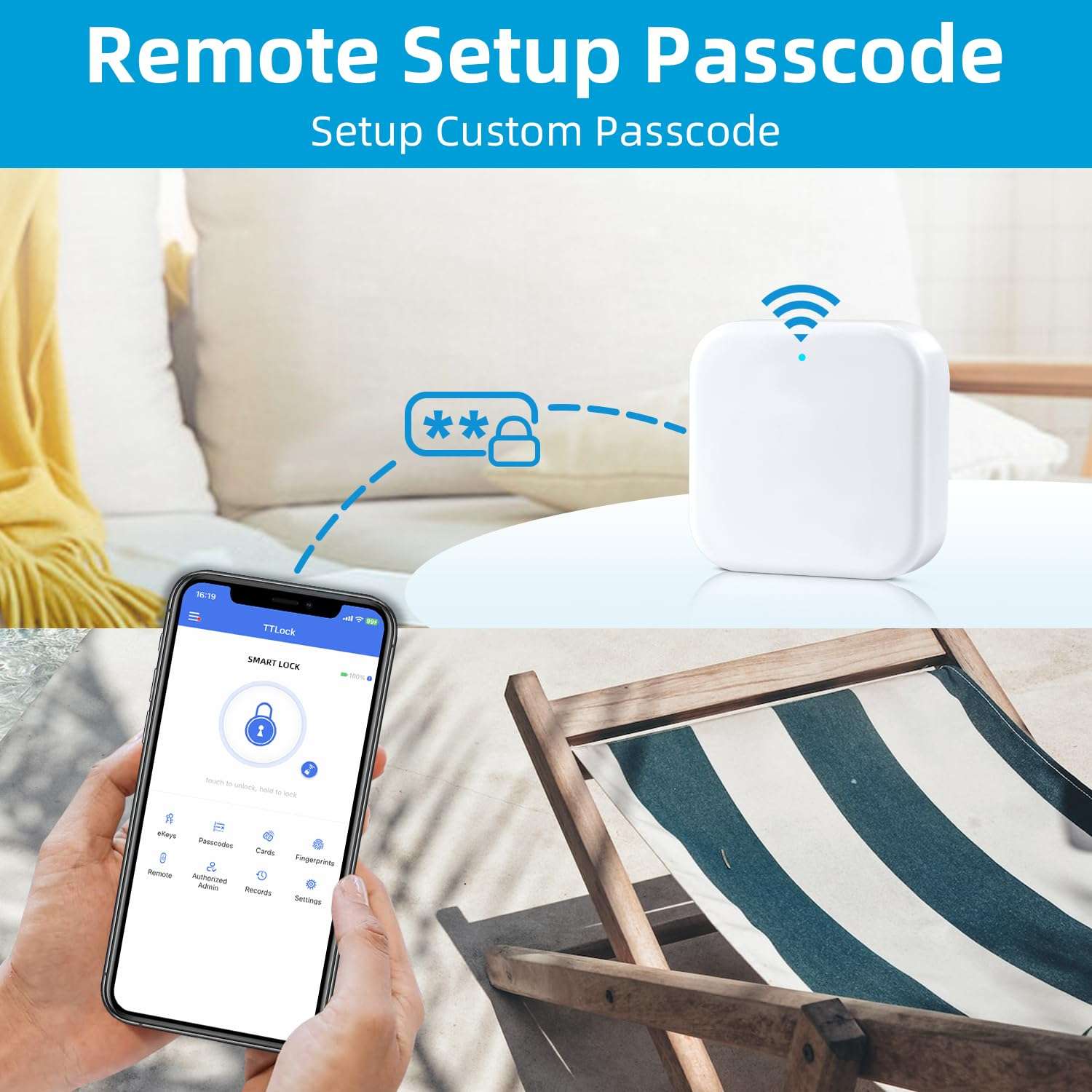 Smart Lock G2 WiFi Gateway,Keyless Entry Door Lock & TT Lock App Bluetooth Remotely Control, Paired with Smart Door Lock WiFi Gateway Smart Hub Compatible with Alexa Voice Control 5