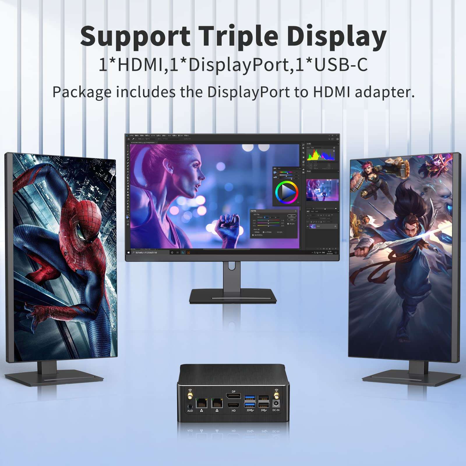 msecore Mini PC with Core i9-12900H, 14 Cores Upto 5.0GHz, 32G RAM 1T Pcie 4.0 SSD Desktop Computer, Dual LAN, Wi-Fi 6e, 1*DisplayPort, 1*HDMI, 1*USB-C Triple Display, VESA, Windows 11 Pro 5