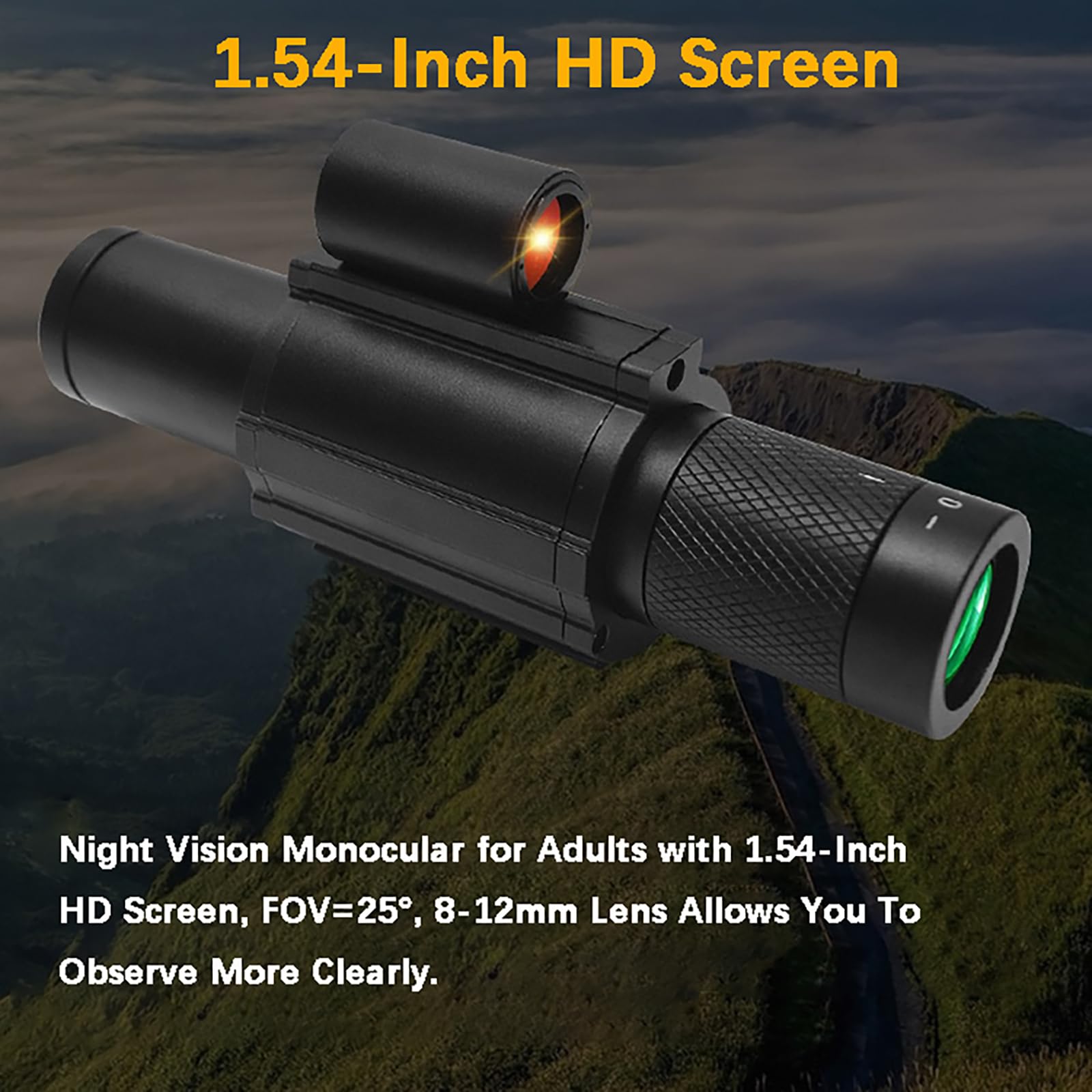 WGFXYBFY 850NM Night Vision Monocular for Adults, 1.54-Inch Infrared Night Vision Scope, Rechargeable with Infrared Light for Camping and Observe Wildlife 4
