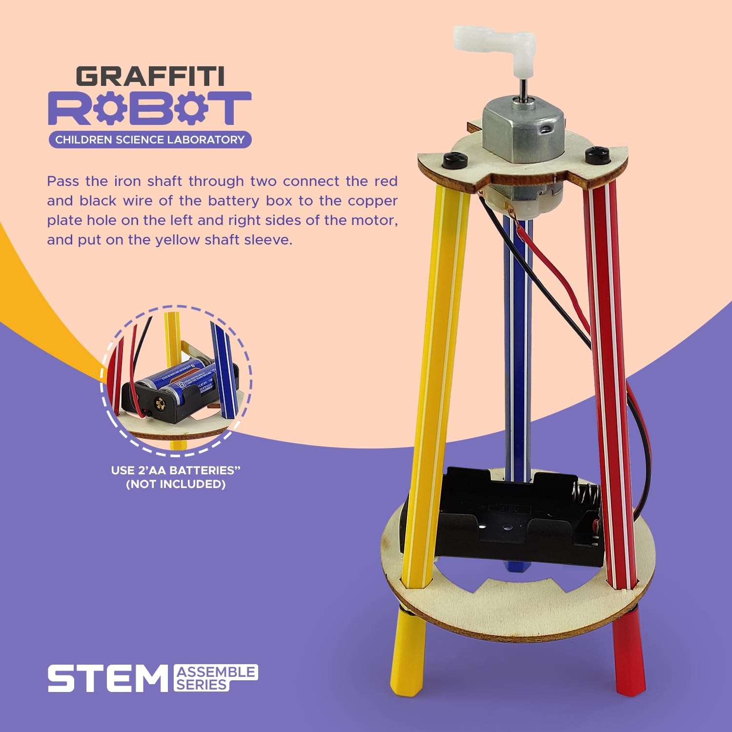 NHR Stem Educational Kit, Wooden Construction Set (STEM Doodle Robot) 5