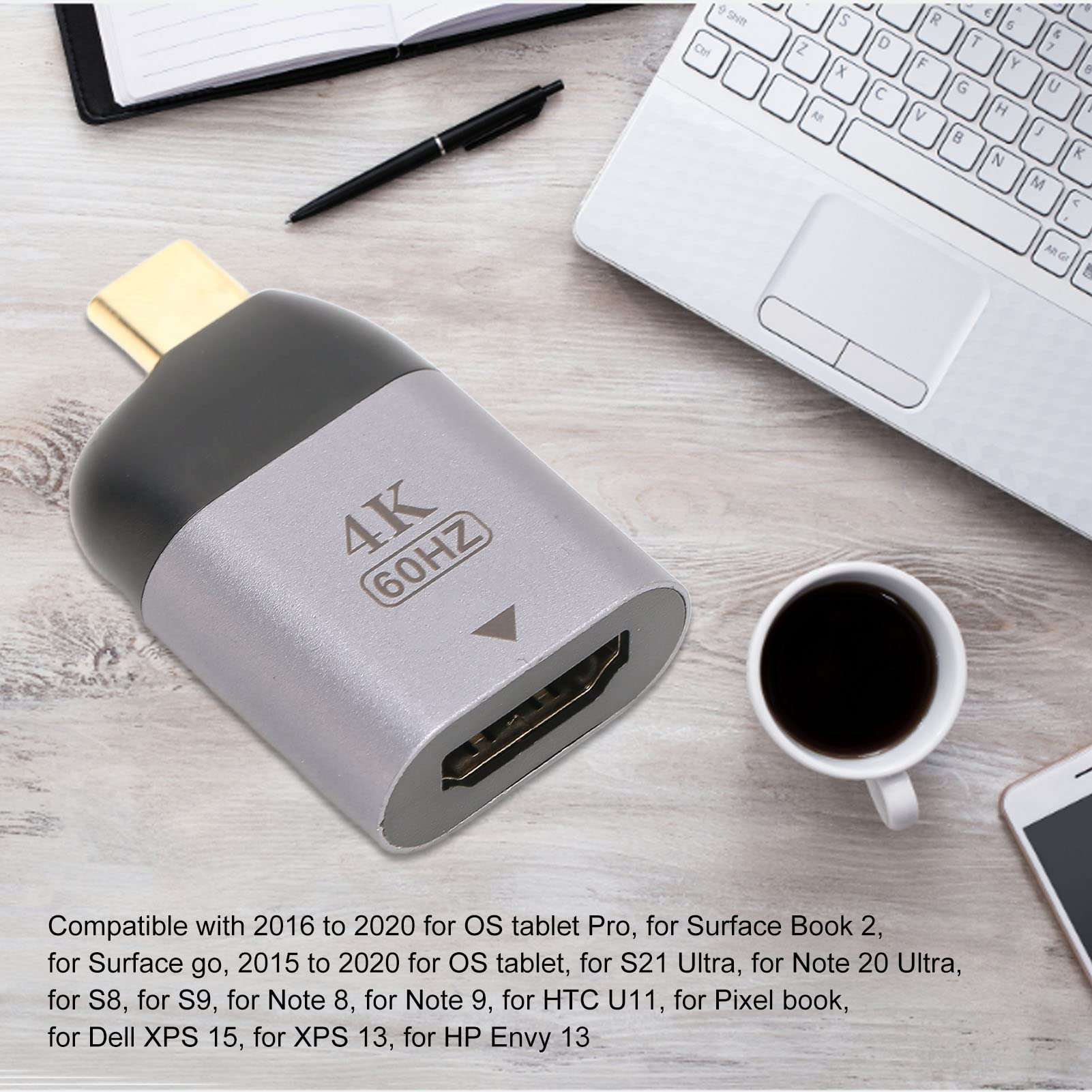 GaRcan Portable USB C to HDMI Adapter, 4K@60HZ USB 3.1 Type C Male to HDMI Female Converter for Projector, Laptop, Monitor, TV, PC, Tablet, Mobile Phone 2