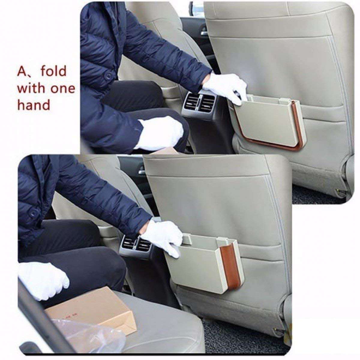 WC® Smart Universal Car Seat Organizer Portable Trash Bin Car Dustbin Storage Box Car Mini Dustbin Trash Storage Can Color May Vary (IT N - 629) 5