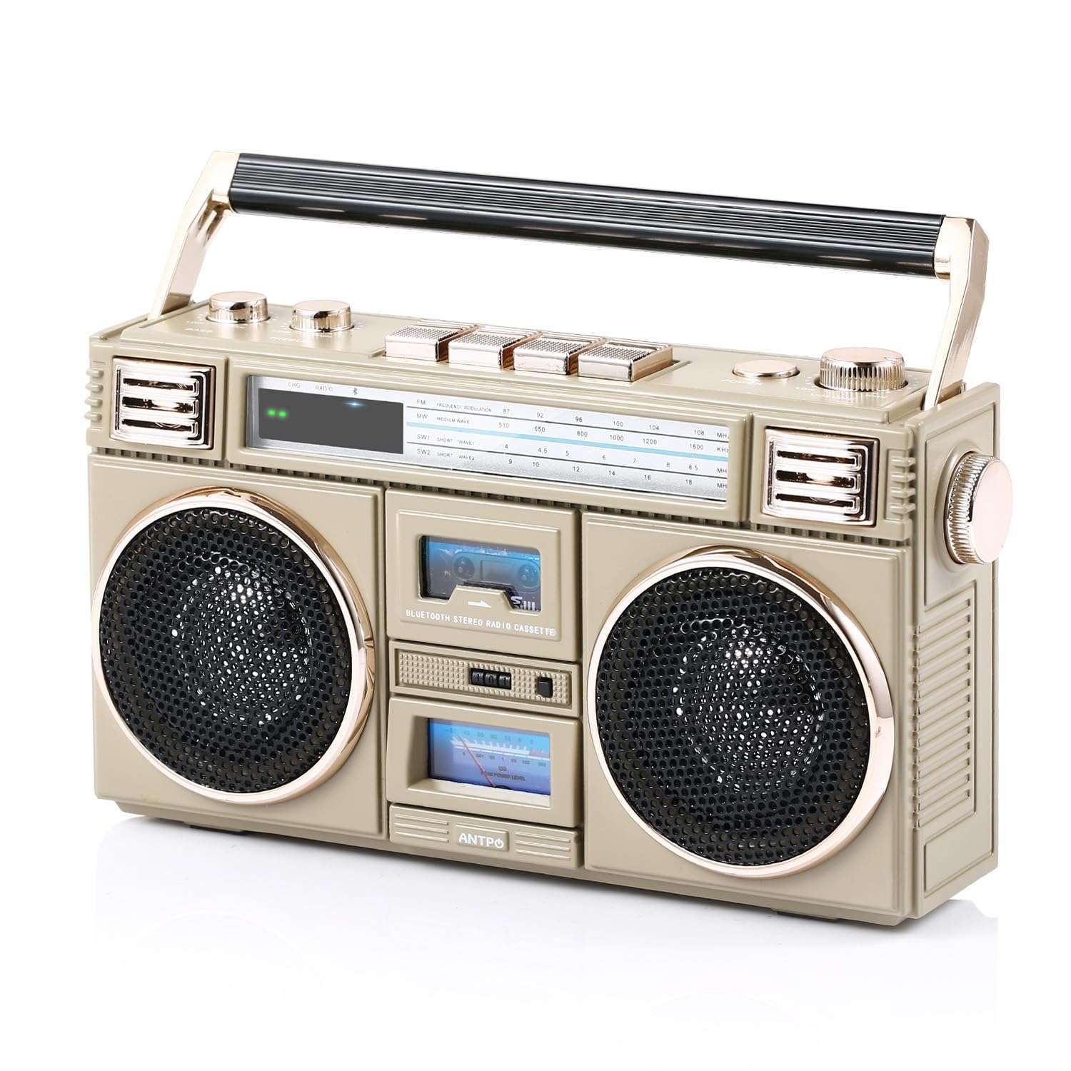 ANTPO Retro Vintage Radio Bluetooth Speakers Vintage Decor Small Wireless Speakers Stereo Radio Portable FM with Rich Bass Speakers Support TF Card for Home/Outdoor/Gift 1