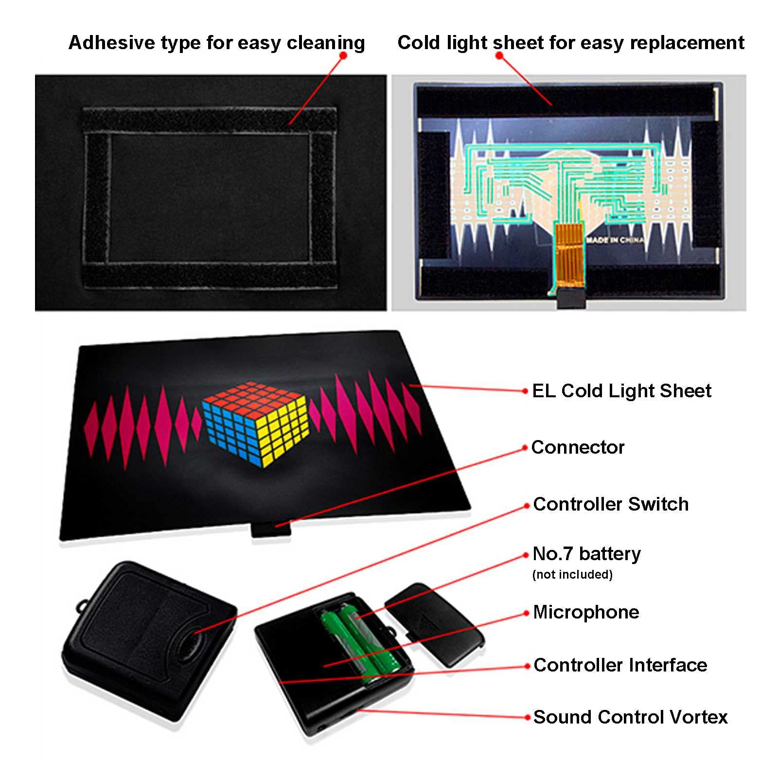 Hmyloz Couple LED Sound Activated T-Shirt Audio Control Light Up Black Crewneck Short Sleeve for Music Party Wear 5