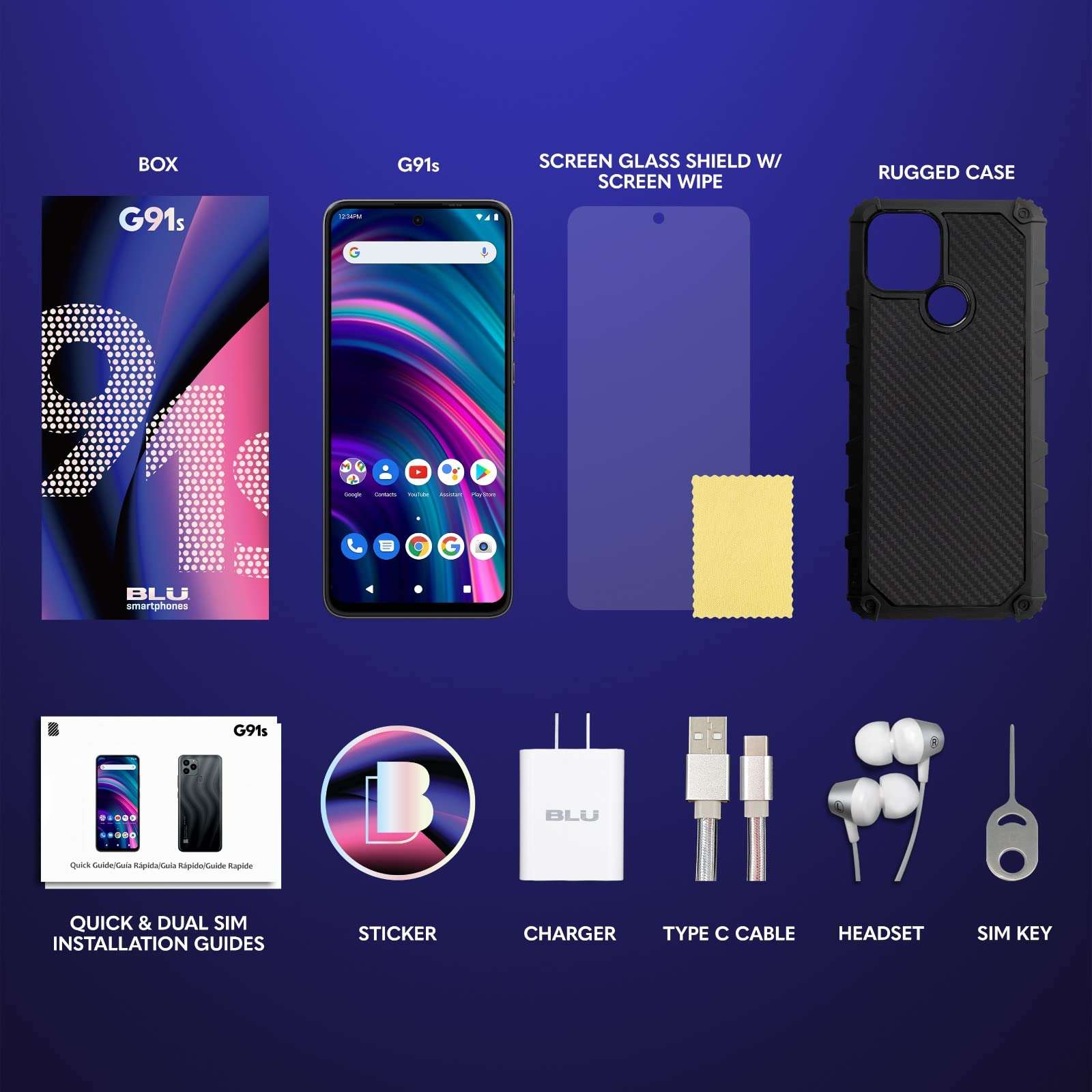 BLU G91S | 4-Day Battery | Unlocked | 6.8” Full HD+ Display | 128GB | 48MP Triple Camera | US Version | US Warranty | Cyan 5