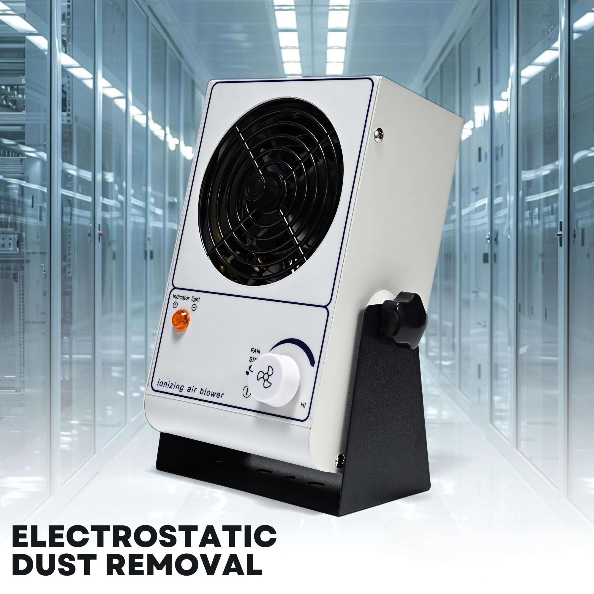 Ionizing Air Blower Fan Ion Anti-Static Elimination Discharge ESD Blower Fan 110V Ionizer Desktop Fan Eliminator 2