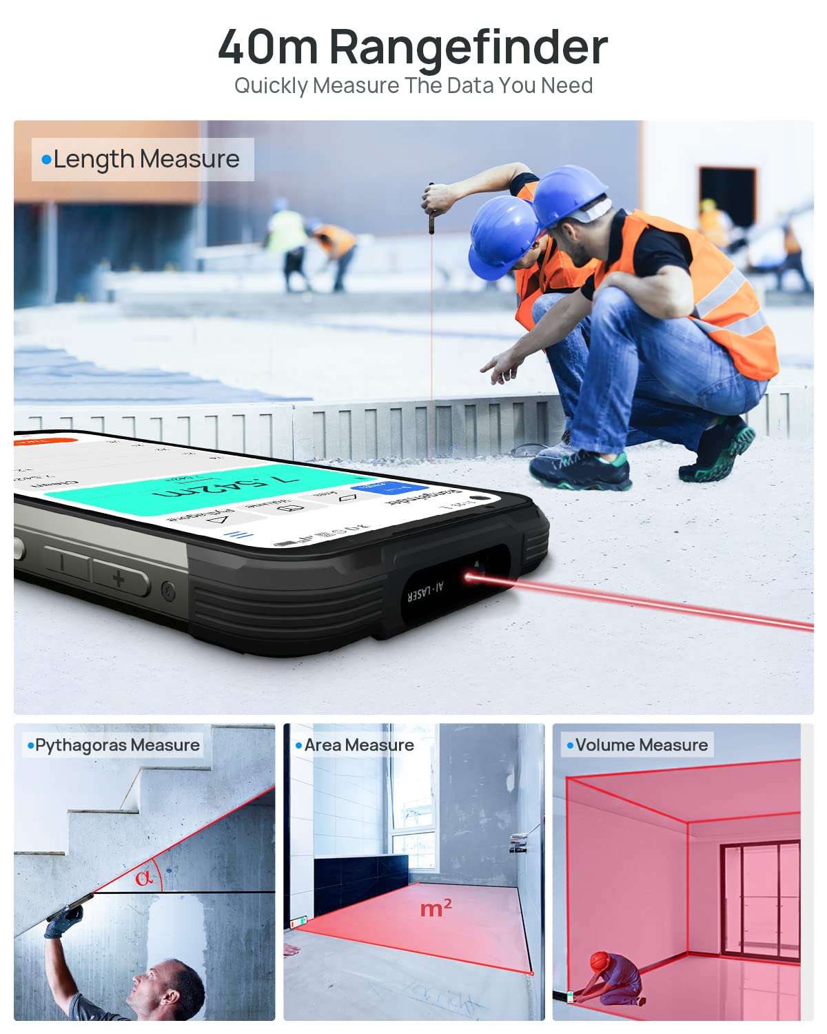 DOOGEE Rugged Smartphone Unlocked, S97 Pro Rugged Phone,8GB + 128GB,8500 mAh Battery,48MP Triple Camera,40m Rangefinder,IP68 Waterproof Smartphone, 4G /Android 11 /NFC 2021 (Orange) 4