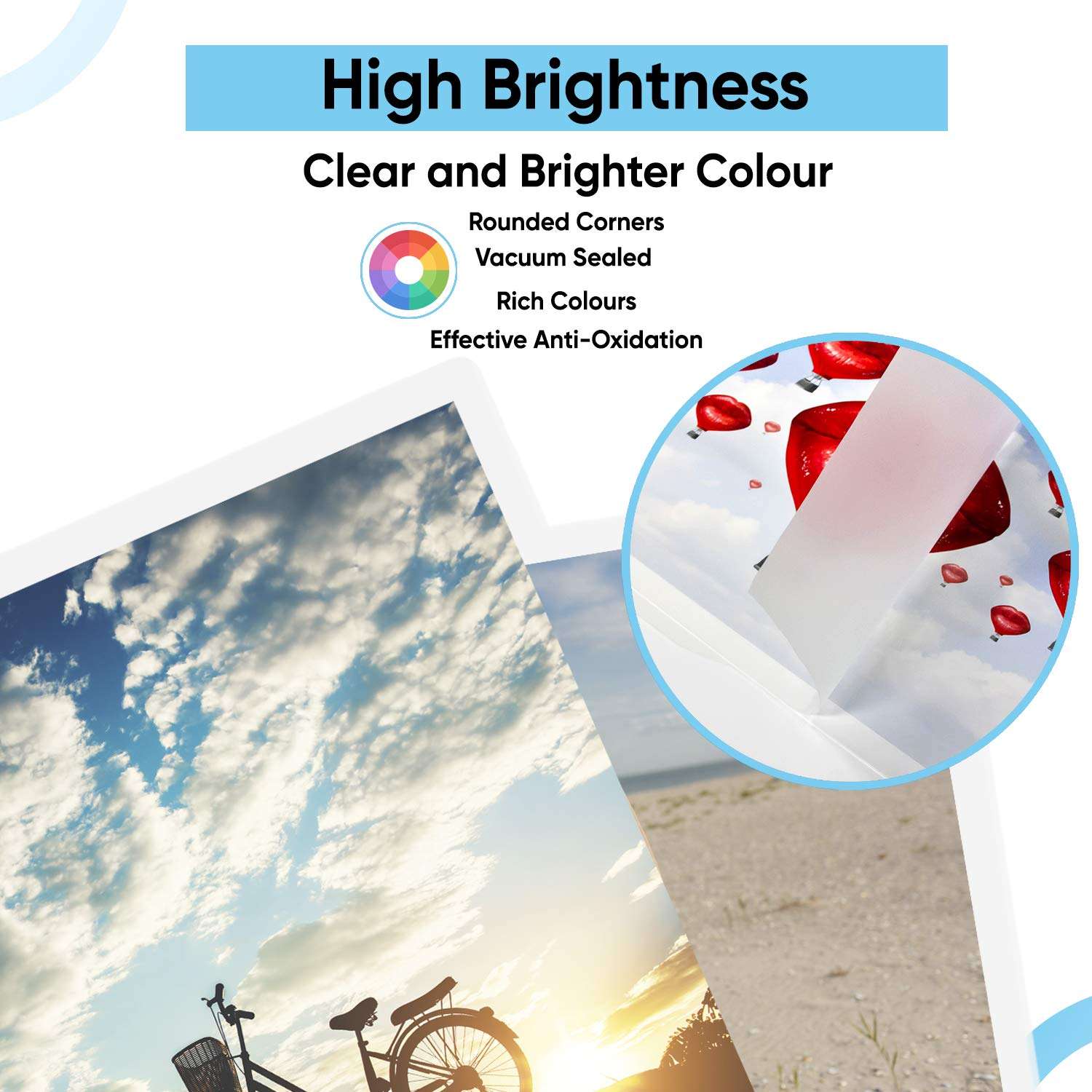 Polycrom Korean (A4 Size) Lamination Pouch Clear Glossy Thermal Transparent Waterproof 100 Sheets (Home & Office) 125 Microns 6